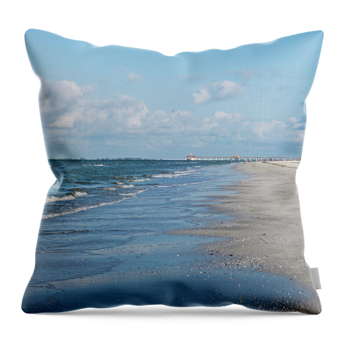 Fort Throw Pillow featuring the photograph A morning walk on Fort Myers Beach Fort Myers Florida by Toby McGuire