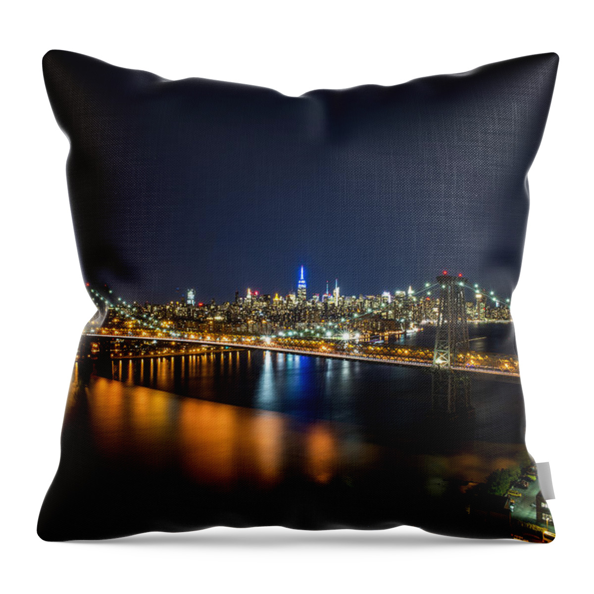 Nyc Throw Pillow featuring the photograph A New York City Night by Johnny Lam