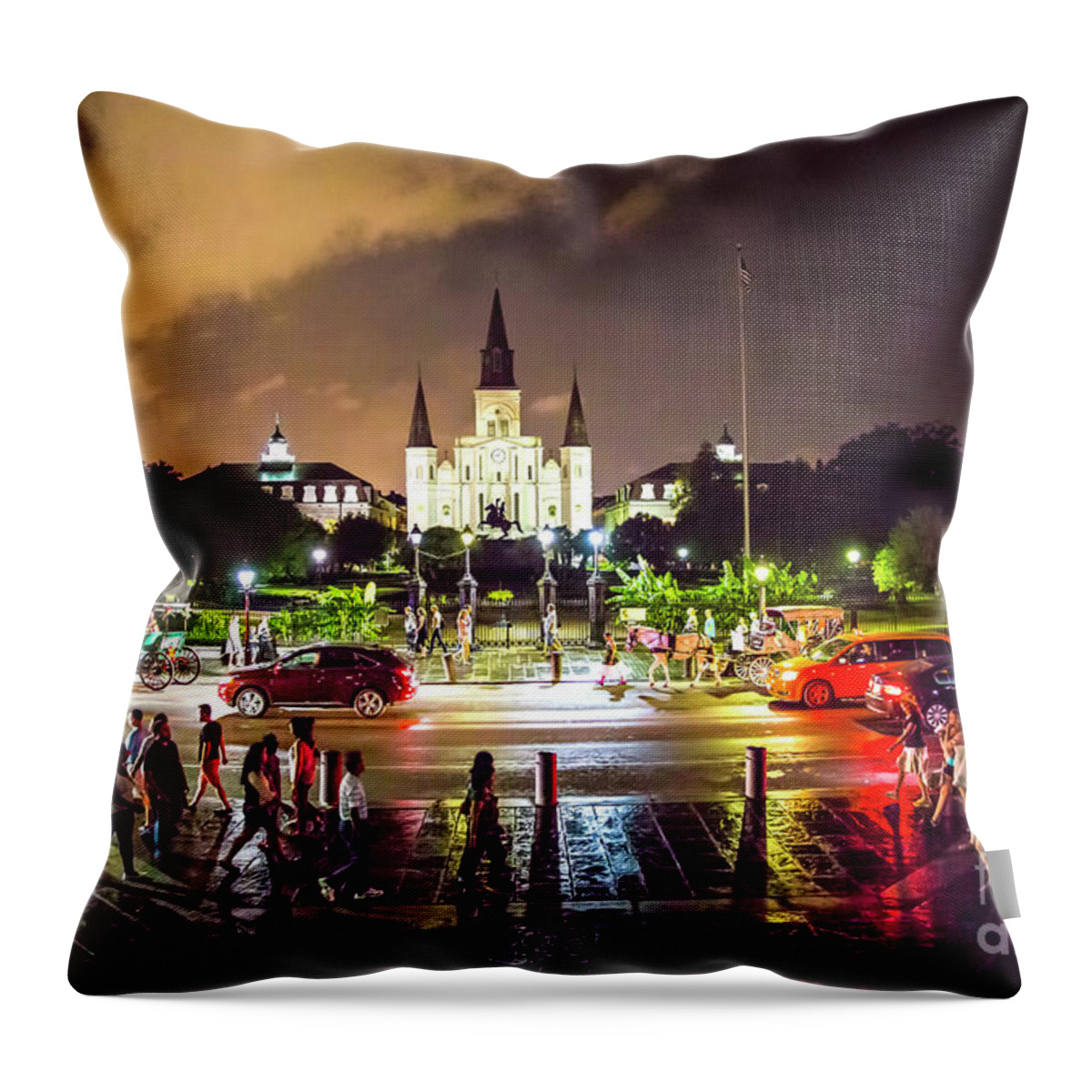 A Night In New Orleans Throw Pillow featuring the photograph A Night In New Orleans by Felix Lai