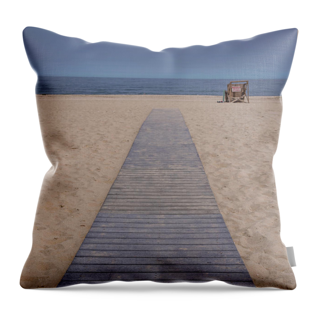 Terry D Photography Throw Pillow featuring the photograph A Path To The Sea Point Pleasant Beach NJ by Terry DeLuco