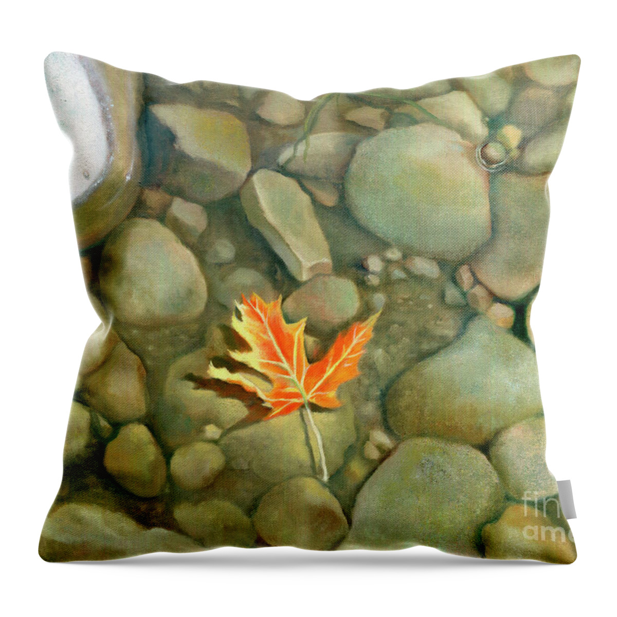 Rocks Throw Pillow featuring the painting A Perfect Serenity by Marlene Book