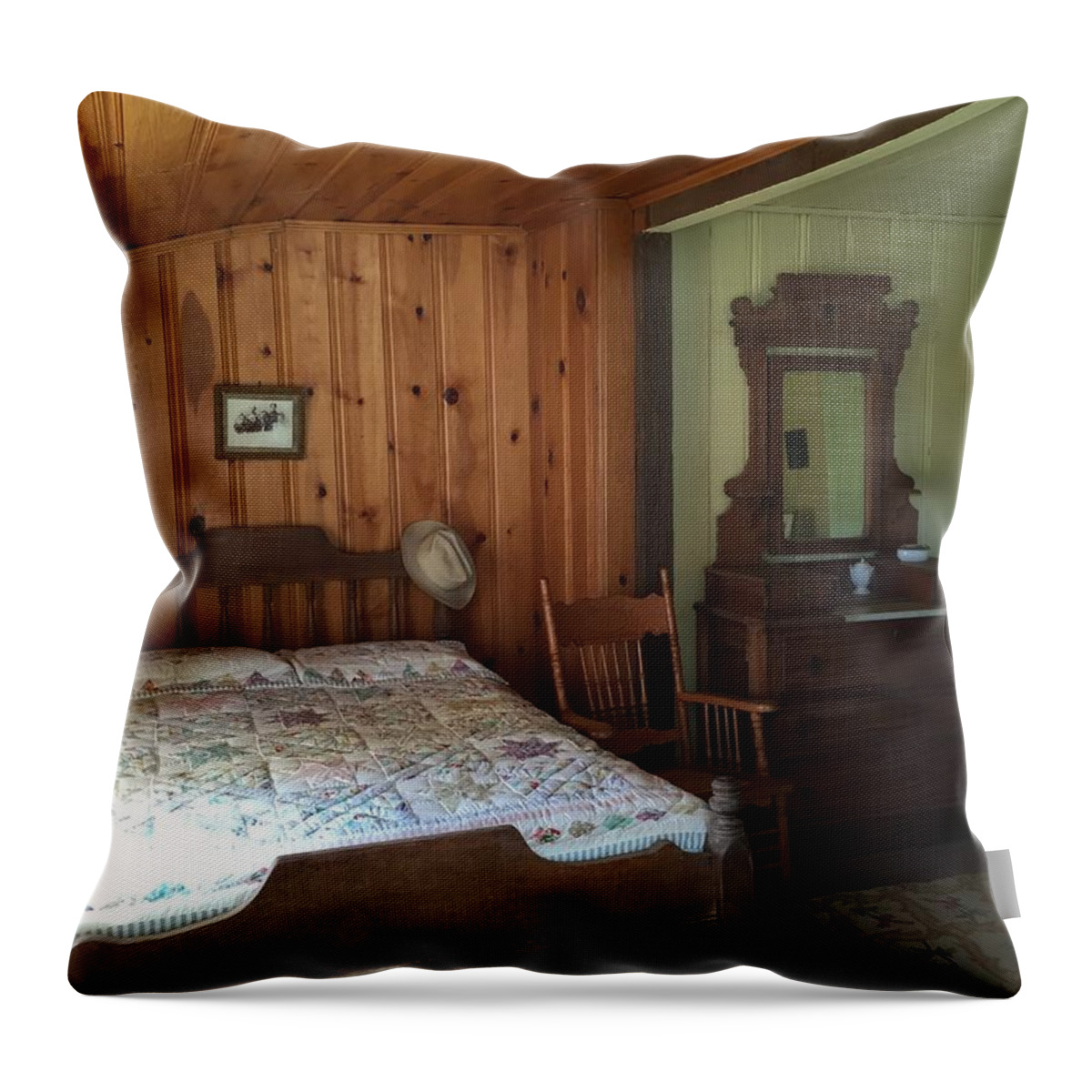 Ranch House Throw Pillow featuring the photograph A Place To Hang Your Hat by J L Hodges