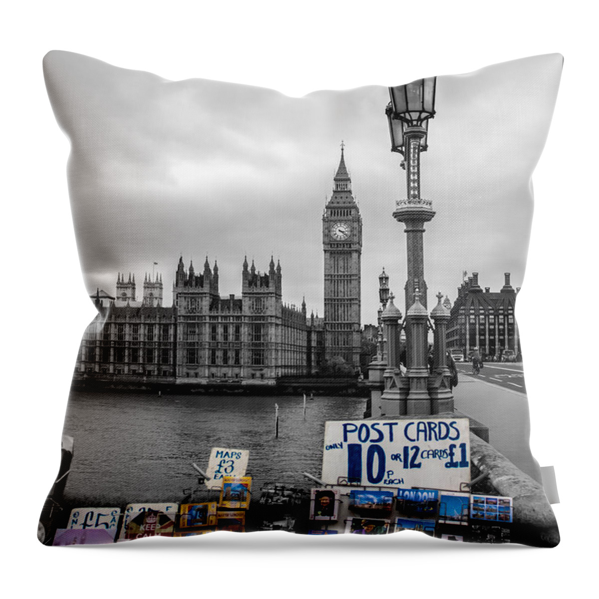 Westminster Throw Pillow featuring the photograph A Postcard from London by Martin Newman