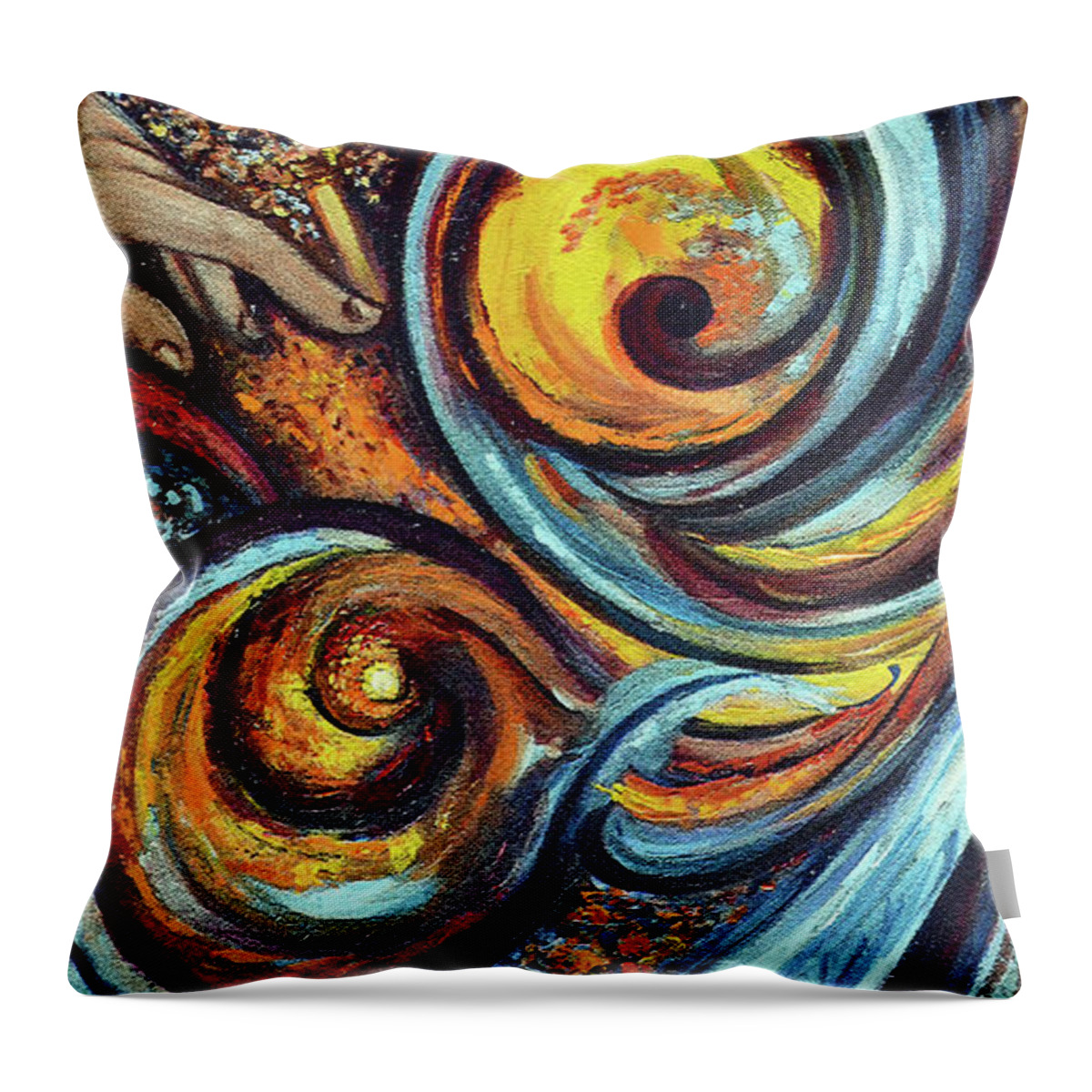 Abstract Throw Pillow featuring the painting A Ray Of Hope by Harsh Malik