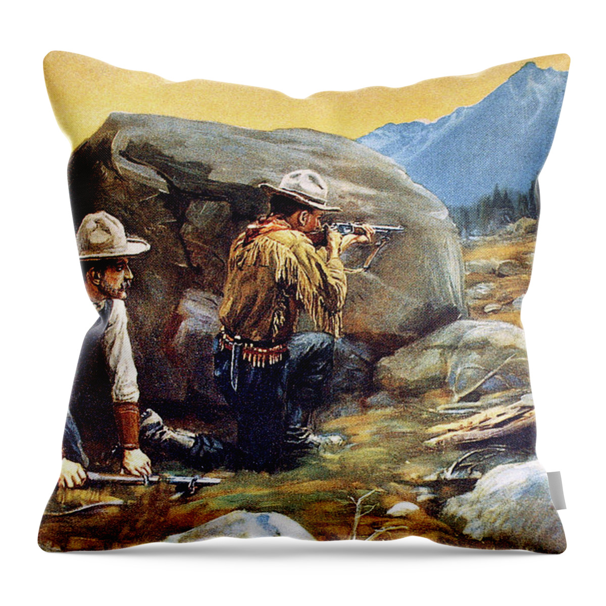 Outdoor Throw Pillow featuring the painting A Safe Shot by Philip R Goodwin