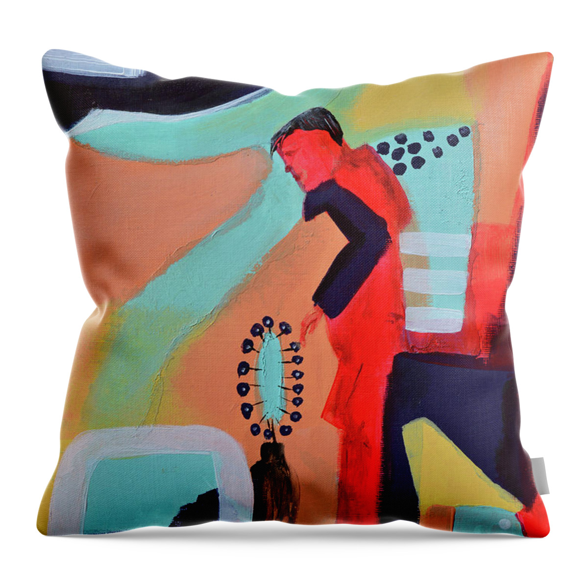 Senior Citizen Throw Pillow featuring the painting A Senior Moment by Donna Blackhall