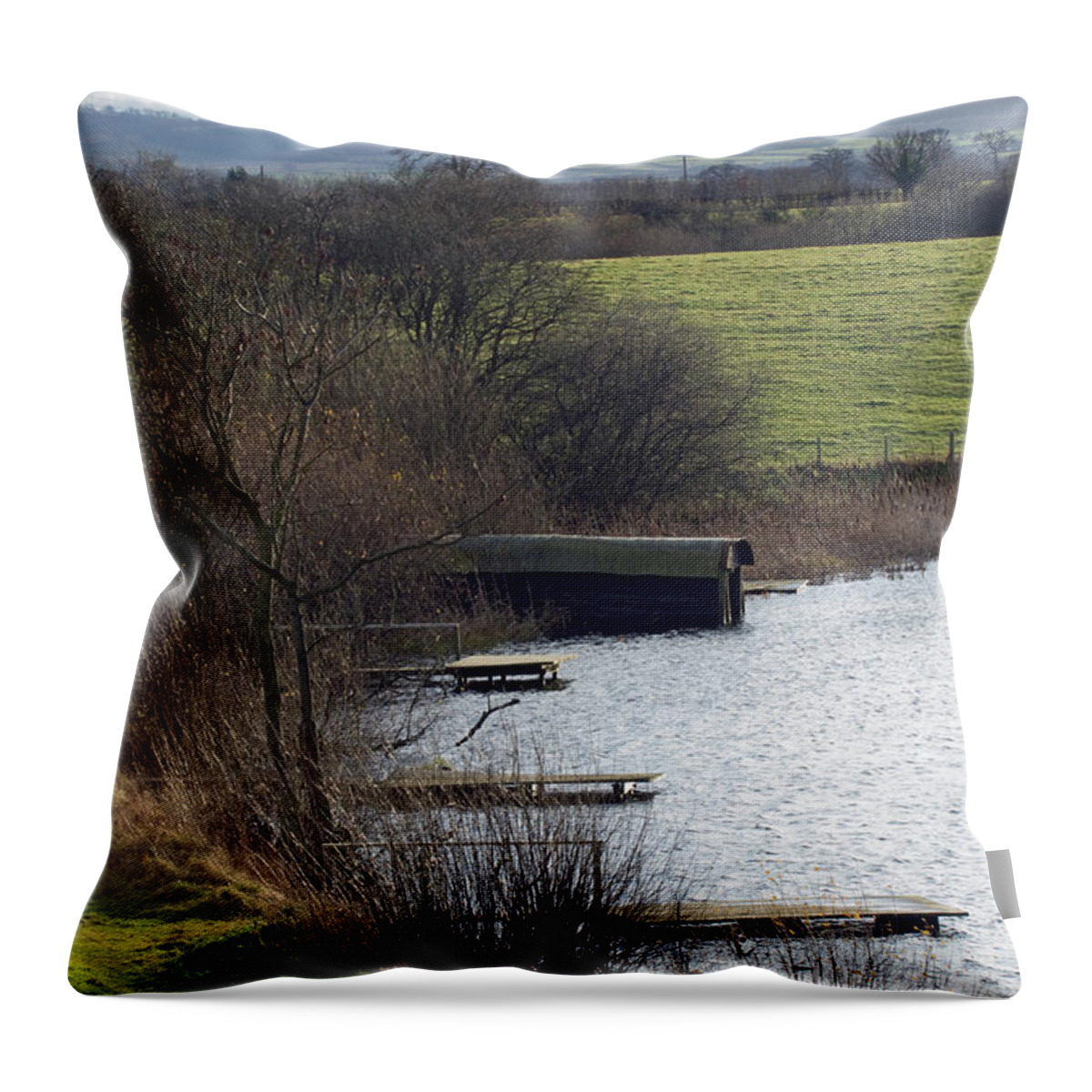 Shropshire Throw Pillow featuring the photograph A Shropshire Mere by Bob Kemp