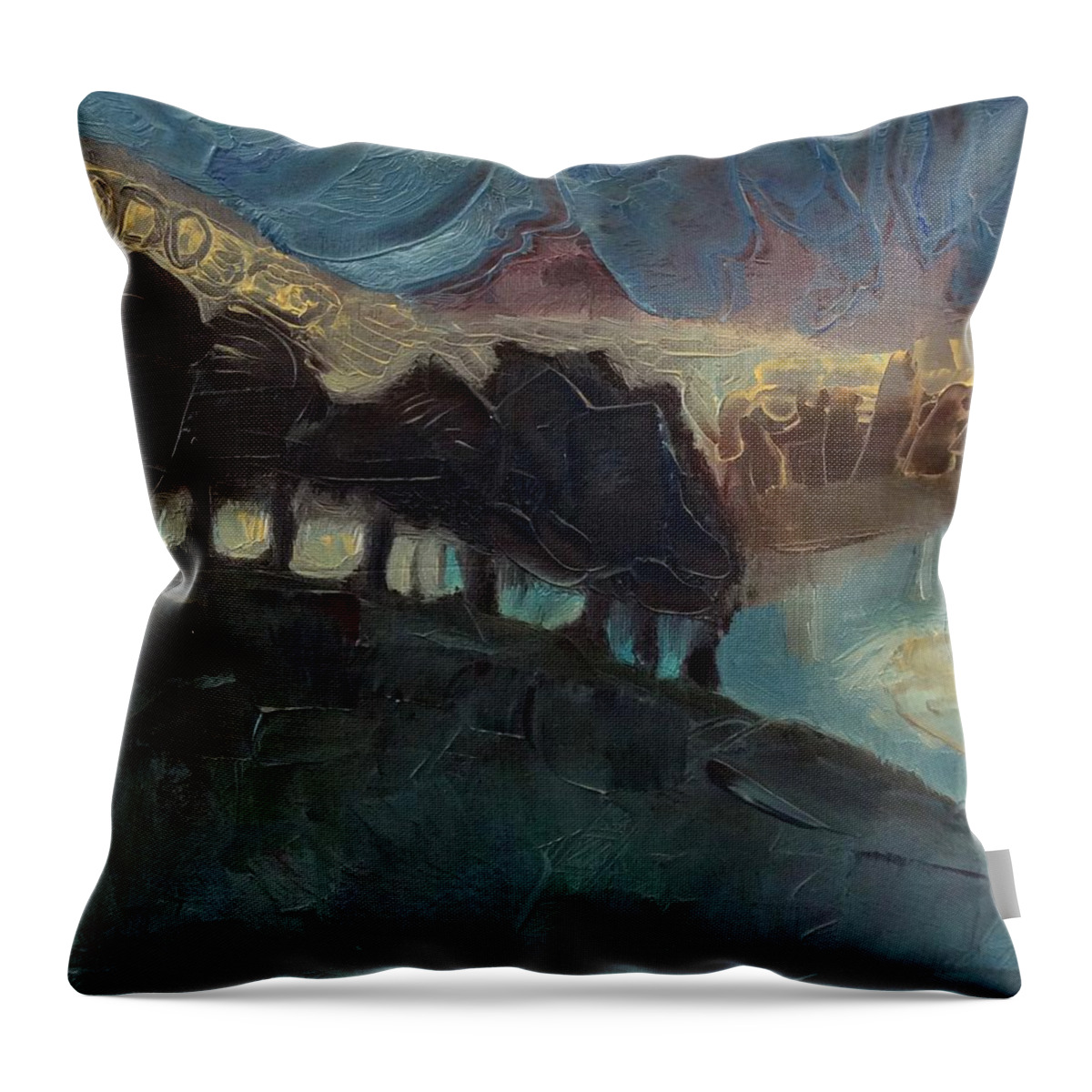 Oil Painting Throw Pillow featuring the painting A Singing Hill by Suzy Norris