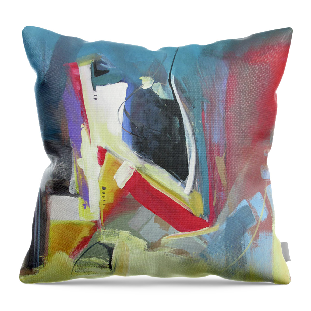 Abstract Throw Pillow featuring the painting A single strand by John Gholson