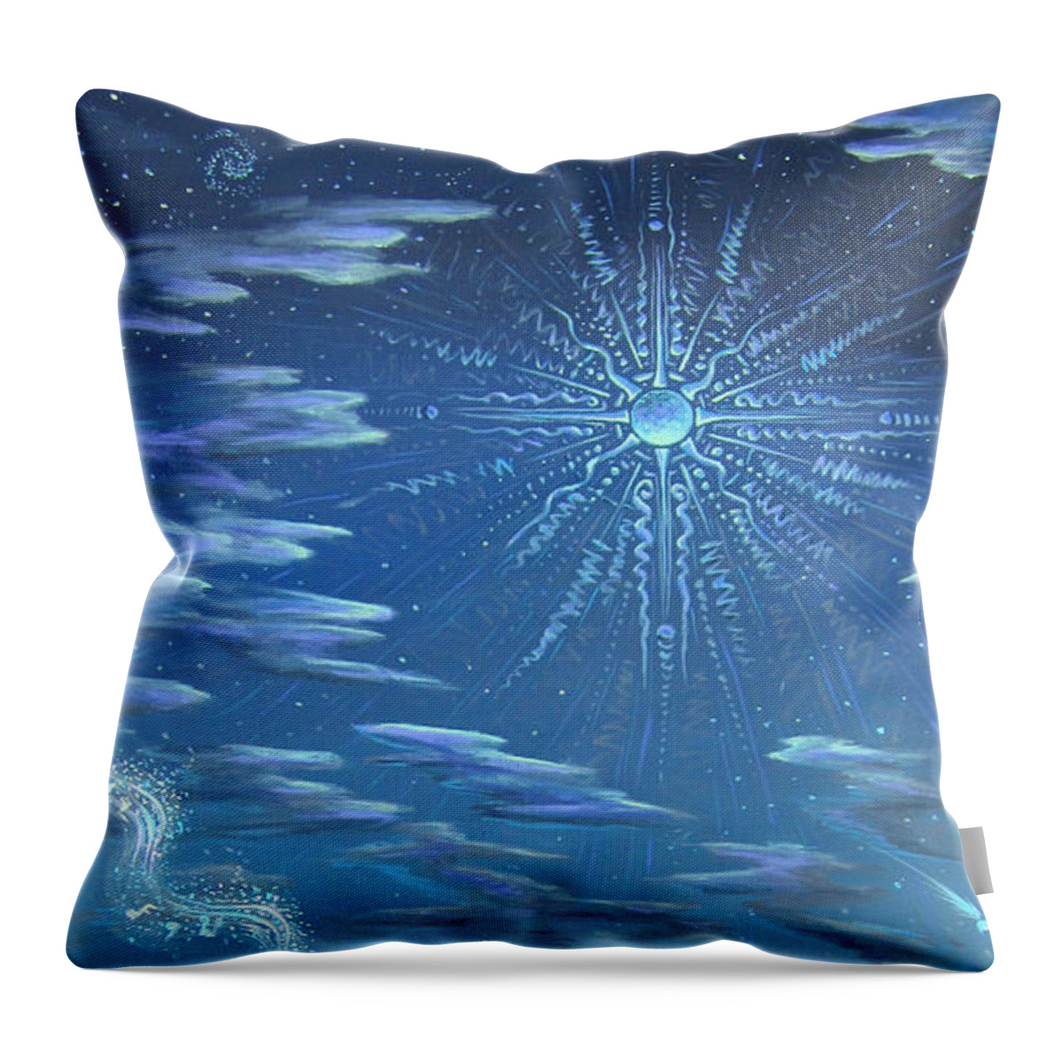 Moon Throw Pillow featuring the painting A Song Seldom Played to the Moon's Healing Gaze by Jim Figora