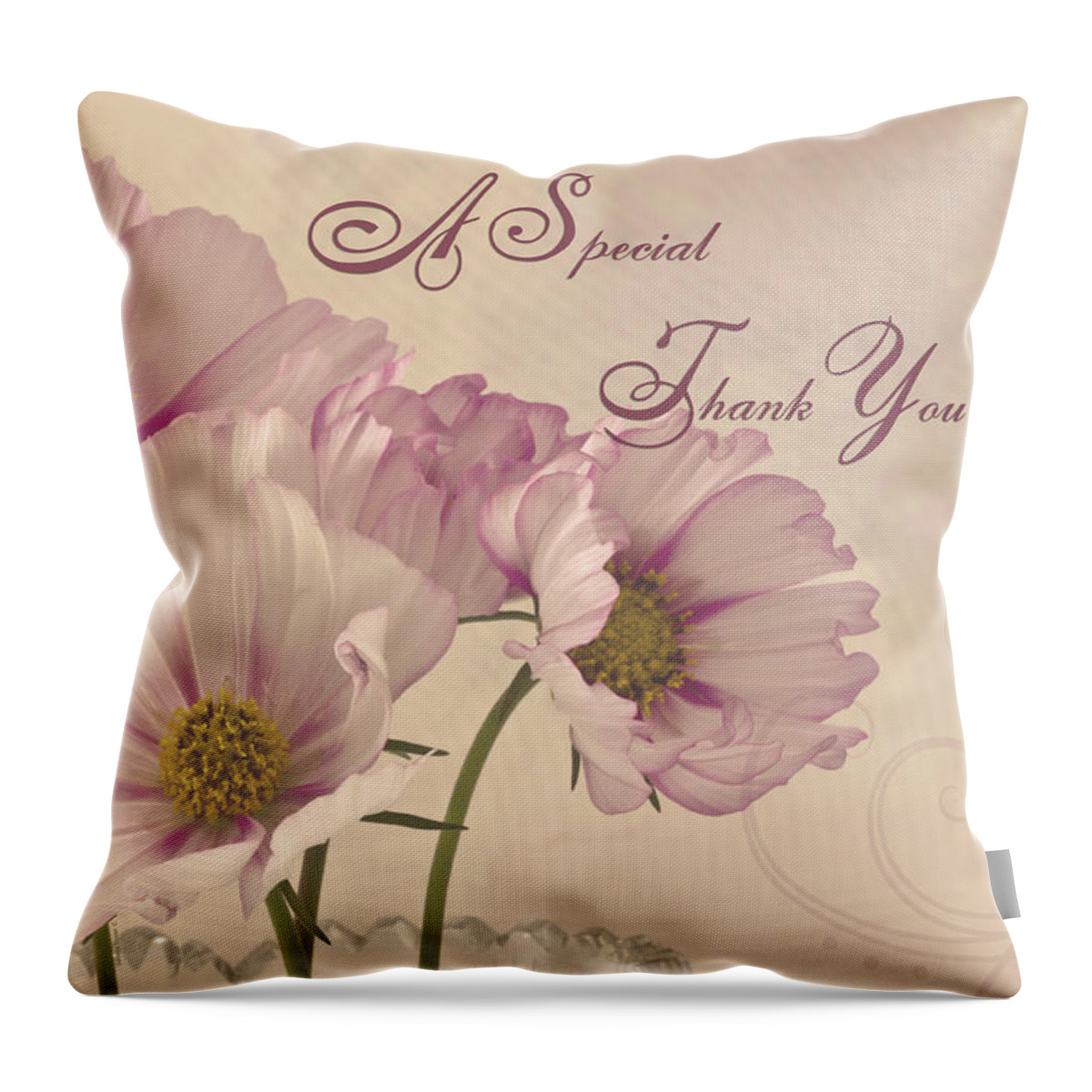 Cosmo Throw Pillow featuring the photograph A Special Thank You - Card by Sandra Foster