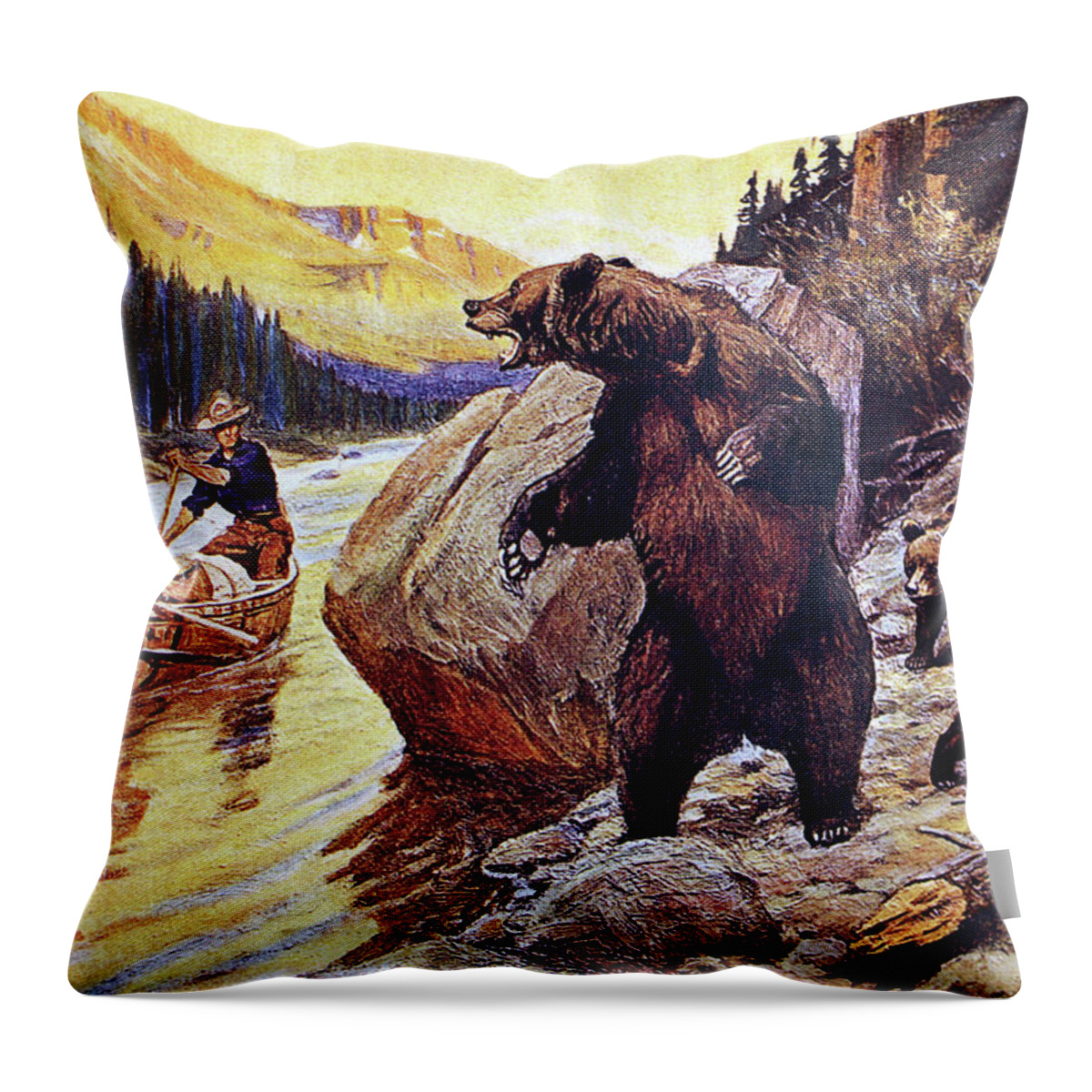 Outdoor Throw Pillow featuring the painting A Startled Moment by Philip R Goodwin