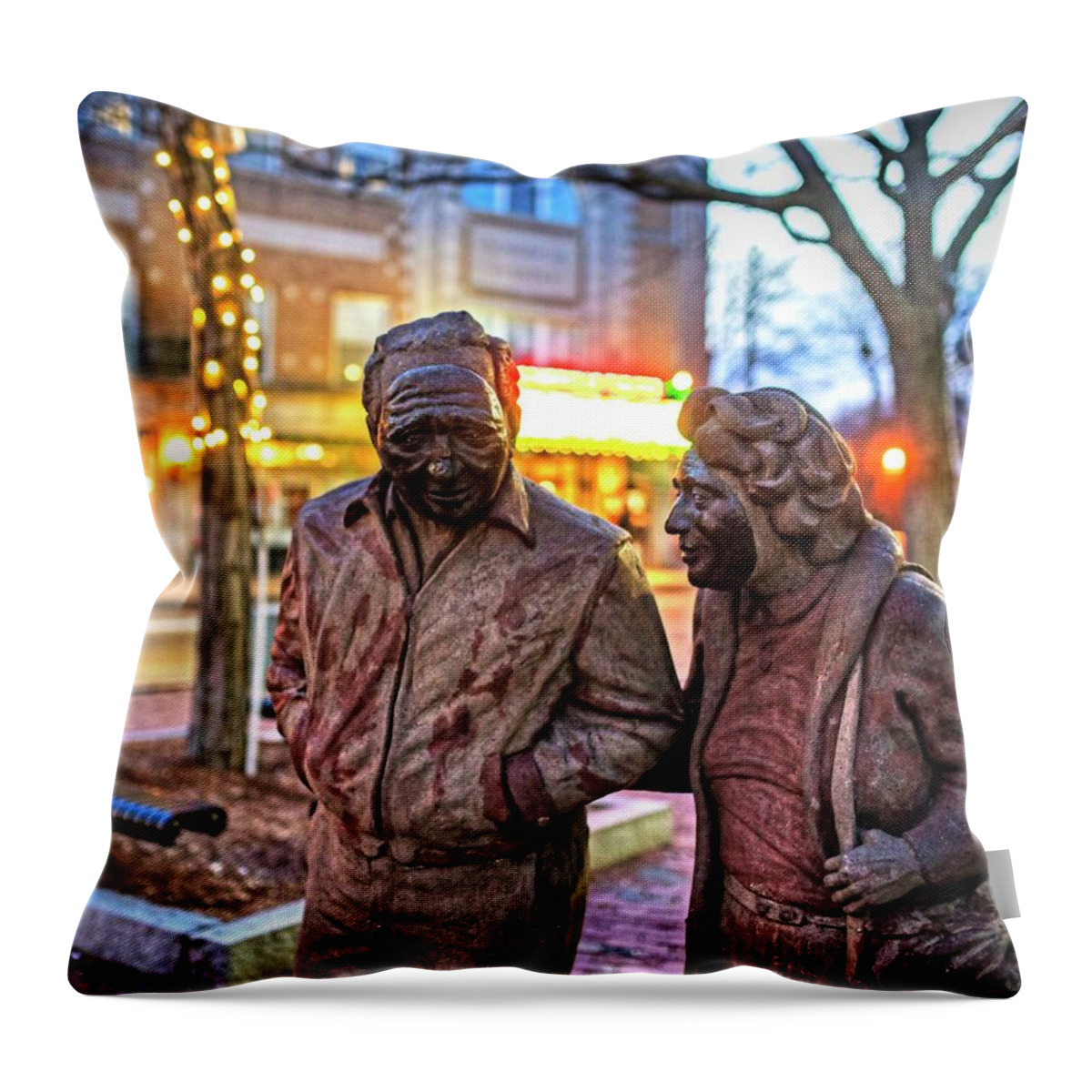 Somerville Throw Pillow featuring the photograph A stroll through Davis Square Somerville MA by Toby McGuire