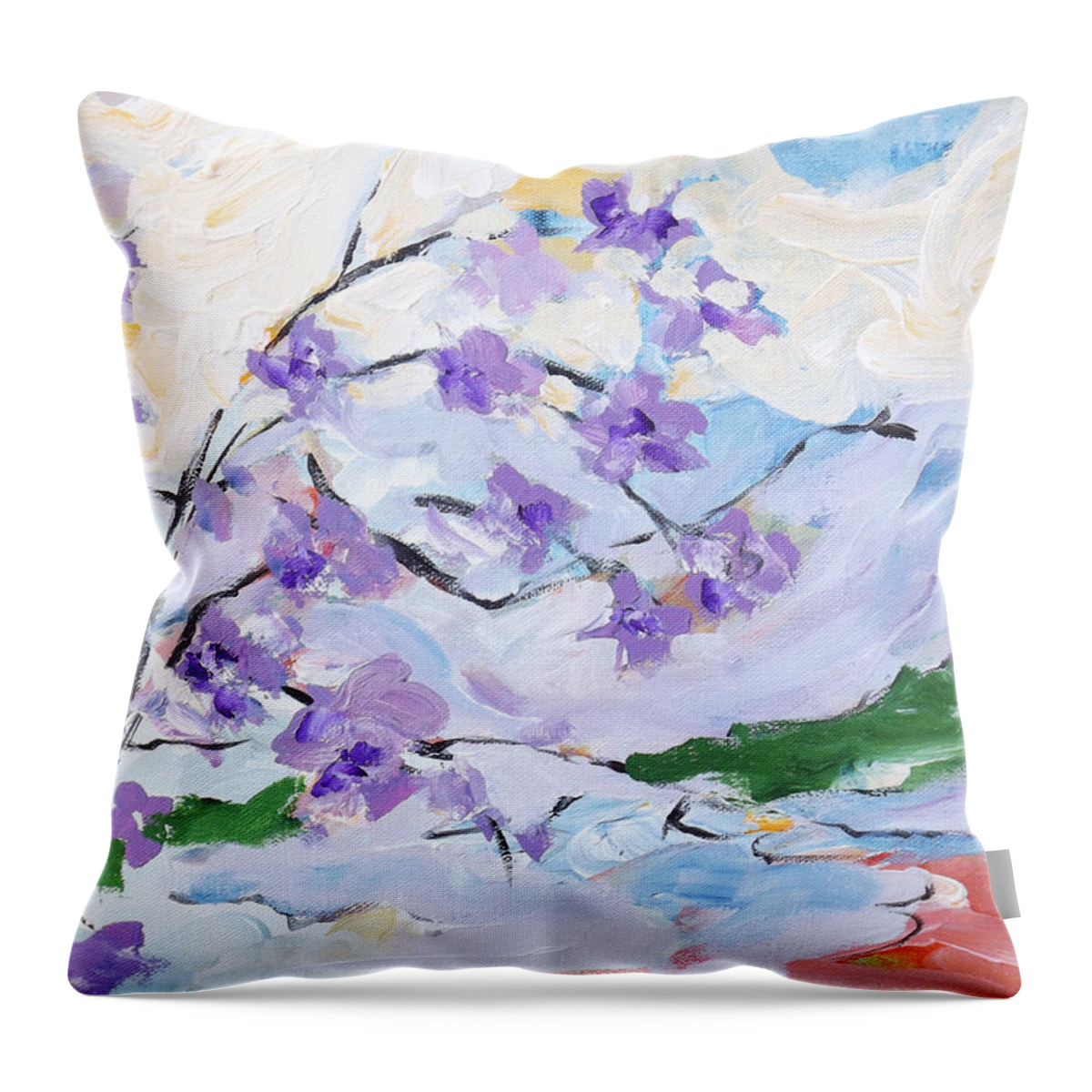Landscape Throw Pillow featuring the painting A Study in QI number Two by Gloria Dietz-Kiebron