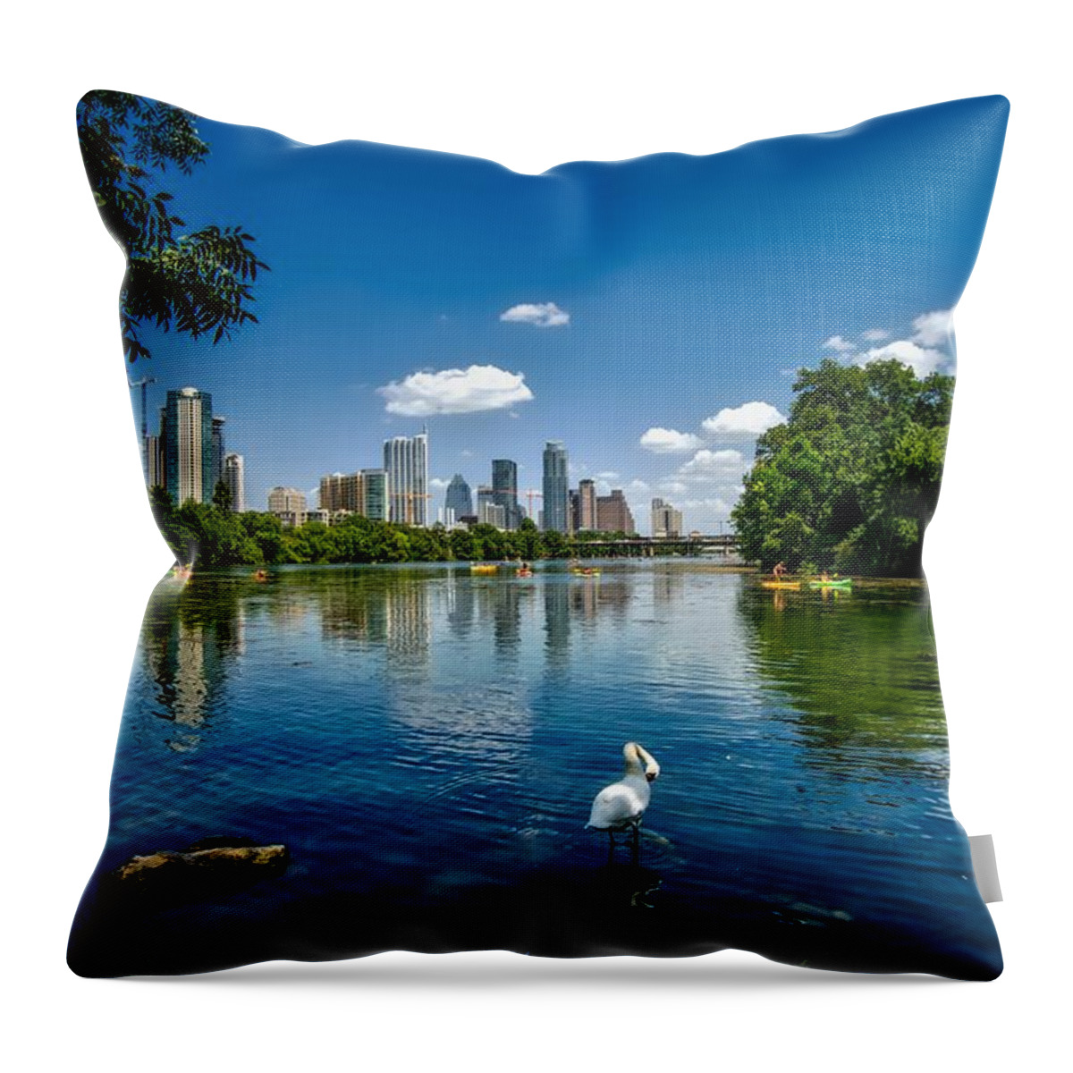 Austin Throw Pillow featuring the photograph A Summer Day On Austin Lake by Mountain Dreams