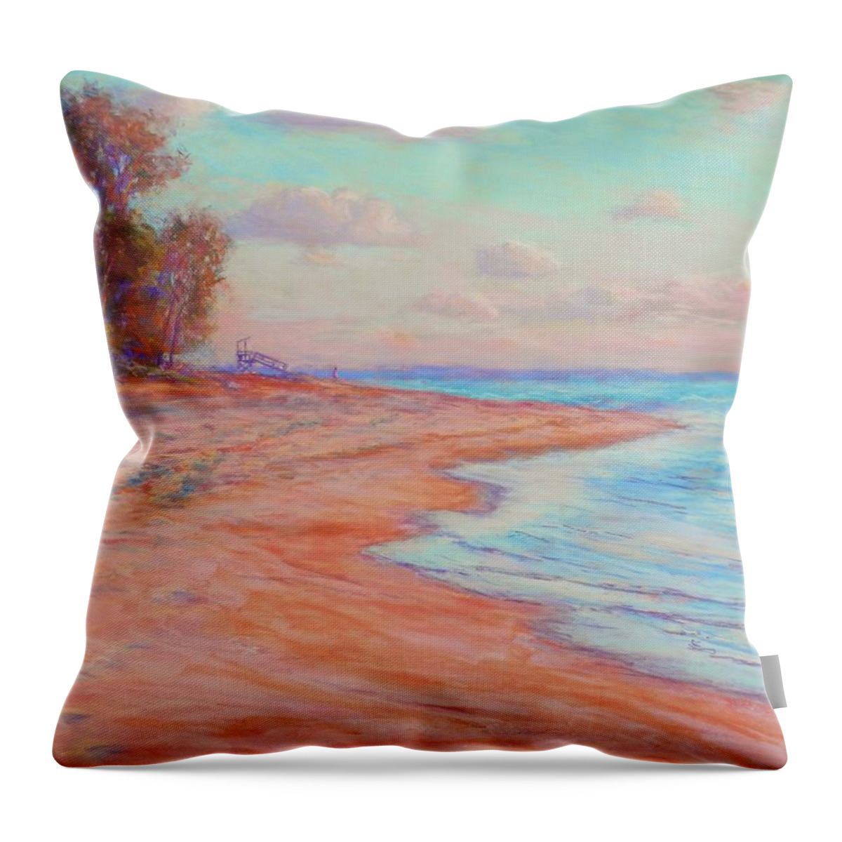 Water Throw Pillow featuring the painting A Summer Evening by Michael Camp