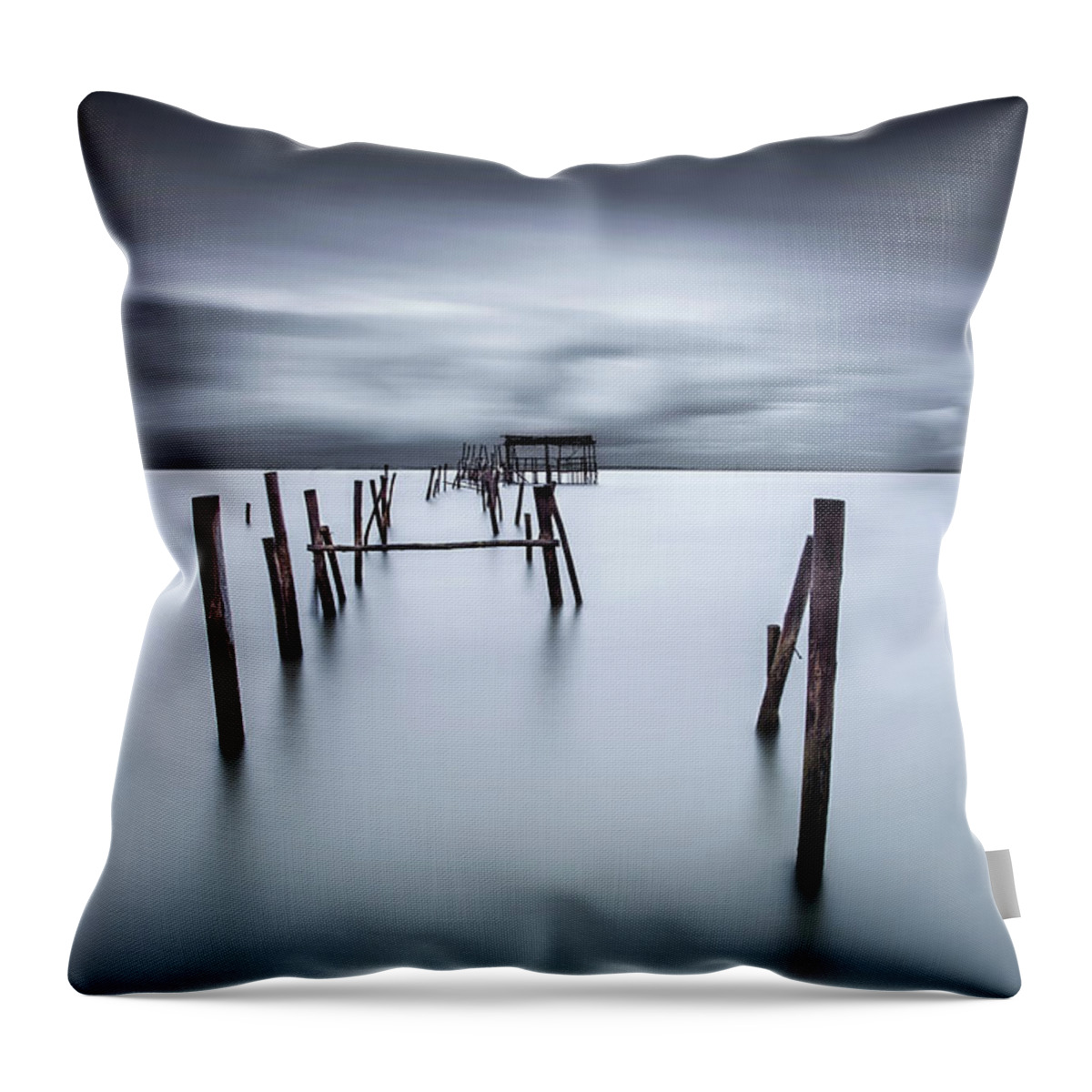 Pier Throw Pillow featuring the photograph A test of time by Jorge Maia