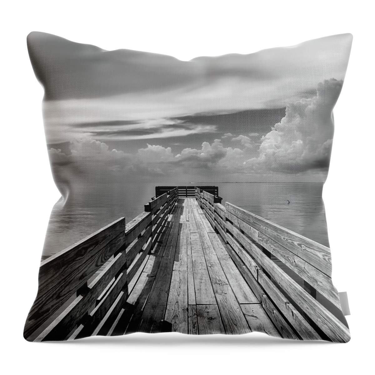 Texas Pier Throw Pillow featuring the photograph A Texas Pier by Steven Michael