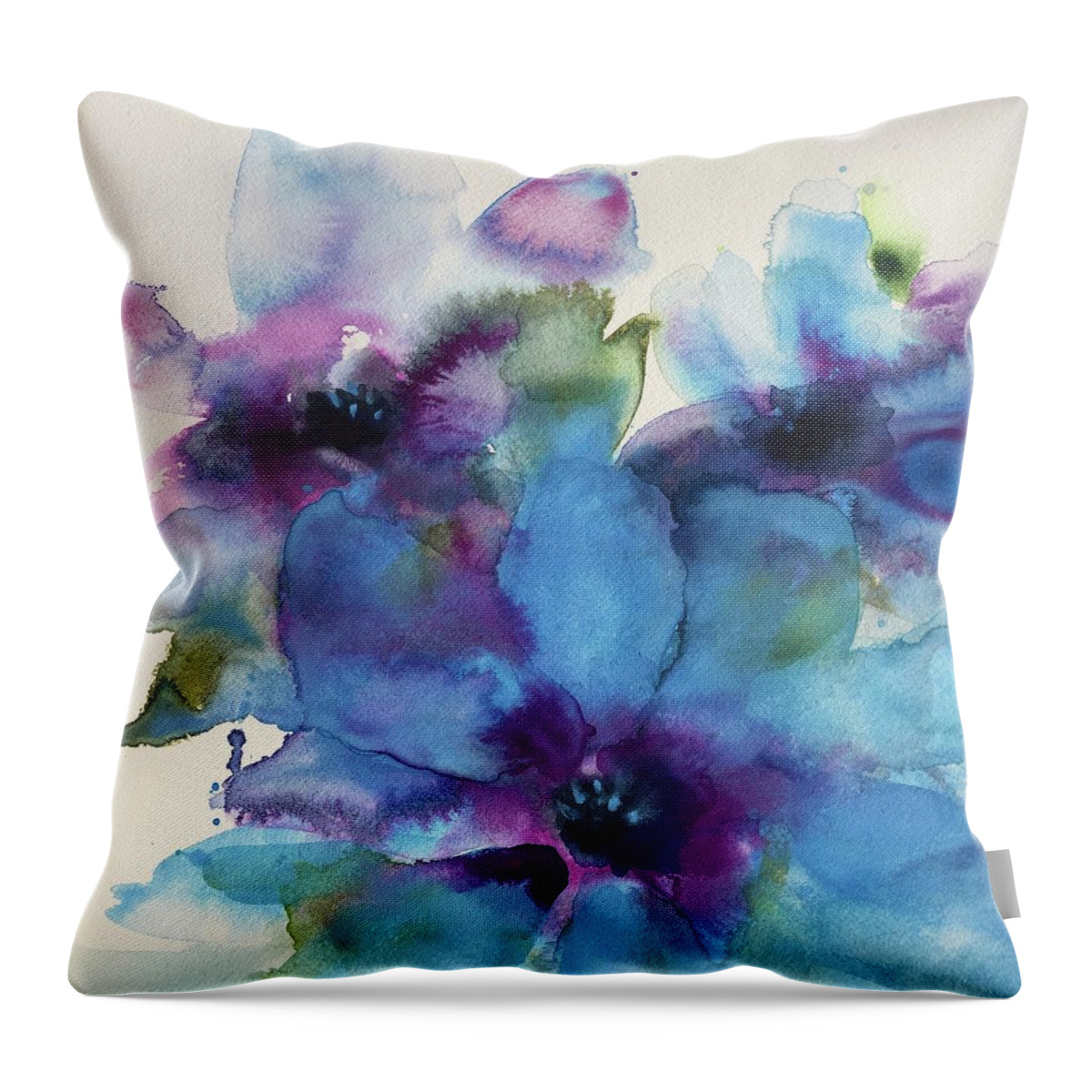 Abstract Throw Pillow featuring the painting A Time to Bloom by Tracy Male