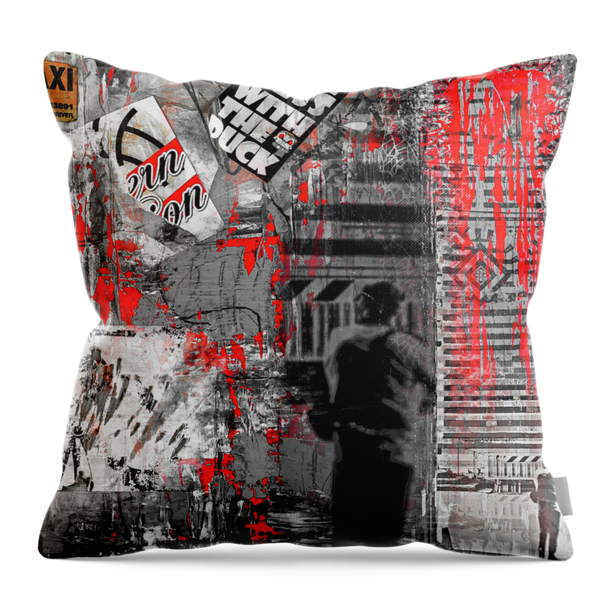Collage Throw Pillow featuring the digital art A tourist in Italy by Gabi Hampe