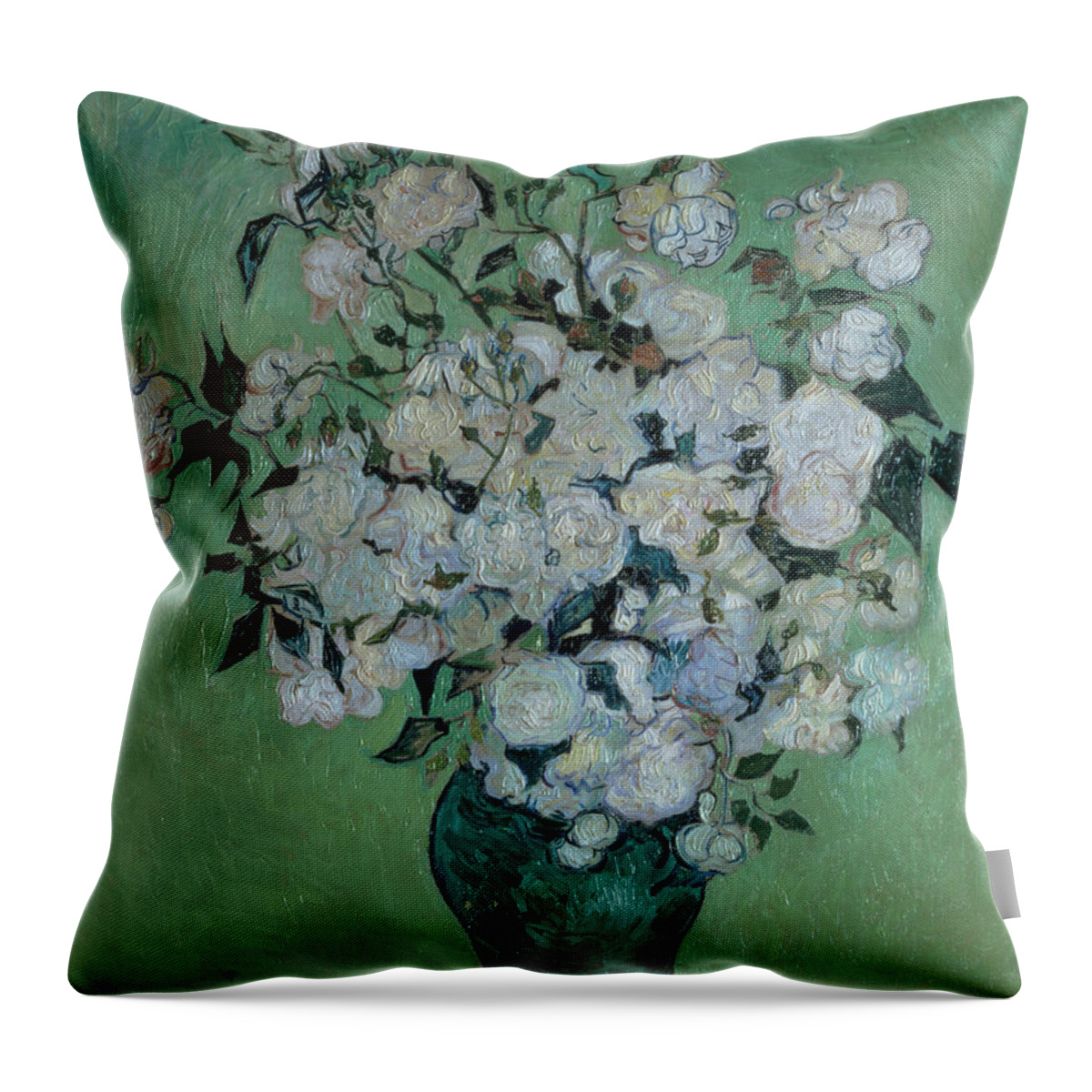 Vase Throw Pillow featuring the painting A Vase of Roses by Vincent van Gogh