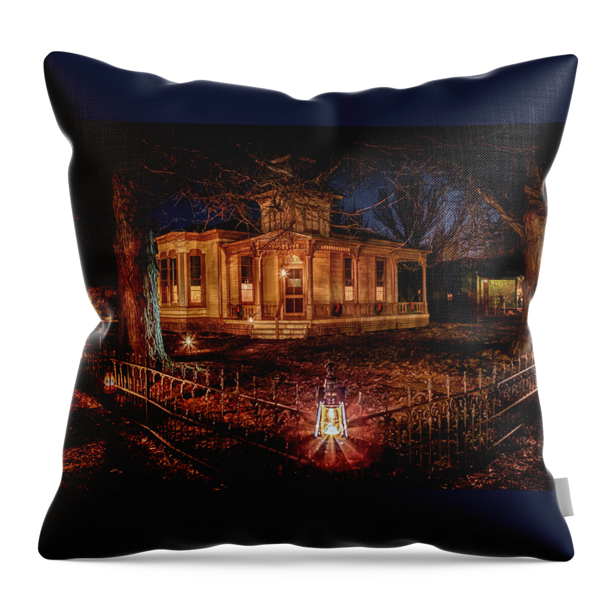 Victorian Throw Pillow featuring the photograph A Victorian Christmas by Susan Rissi Tregoning