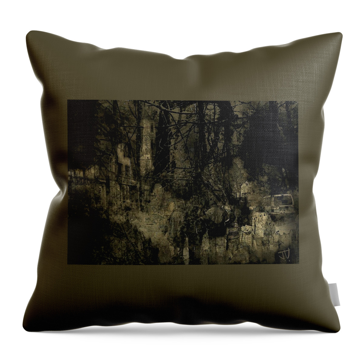 Abstract Throw Pillow featuring the photograph A Walk in the Park by Jim Vance