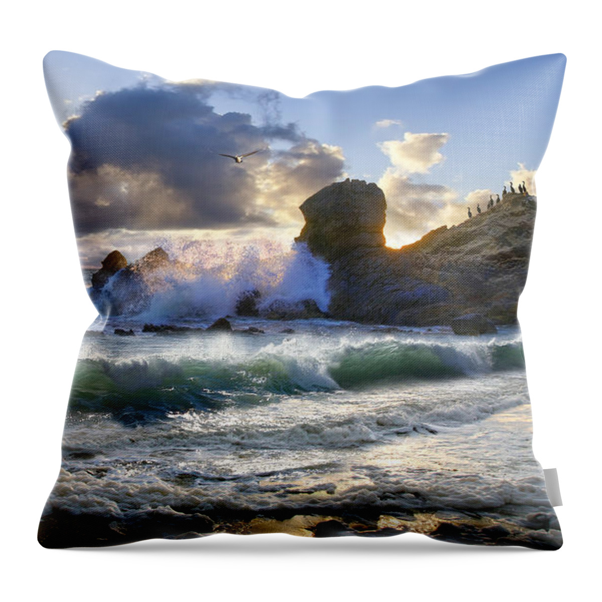 Ocean Throw Pillow featuring the photograph A Whisper In The Wind by Acropolis De Versailles