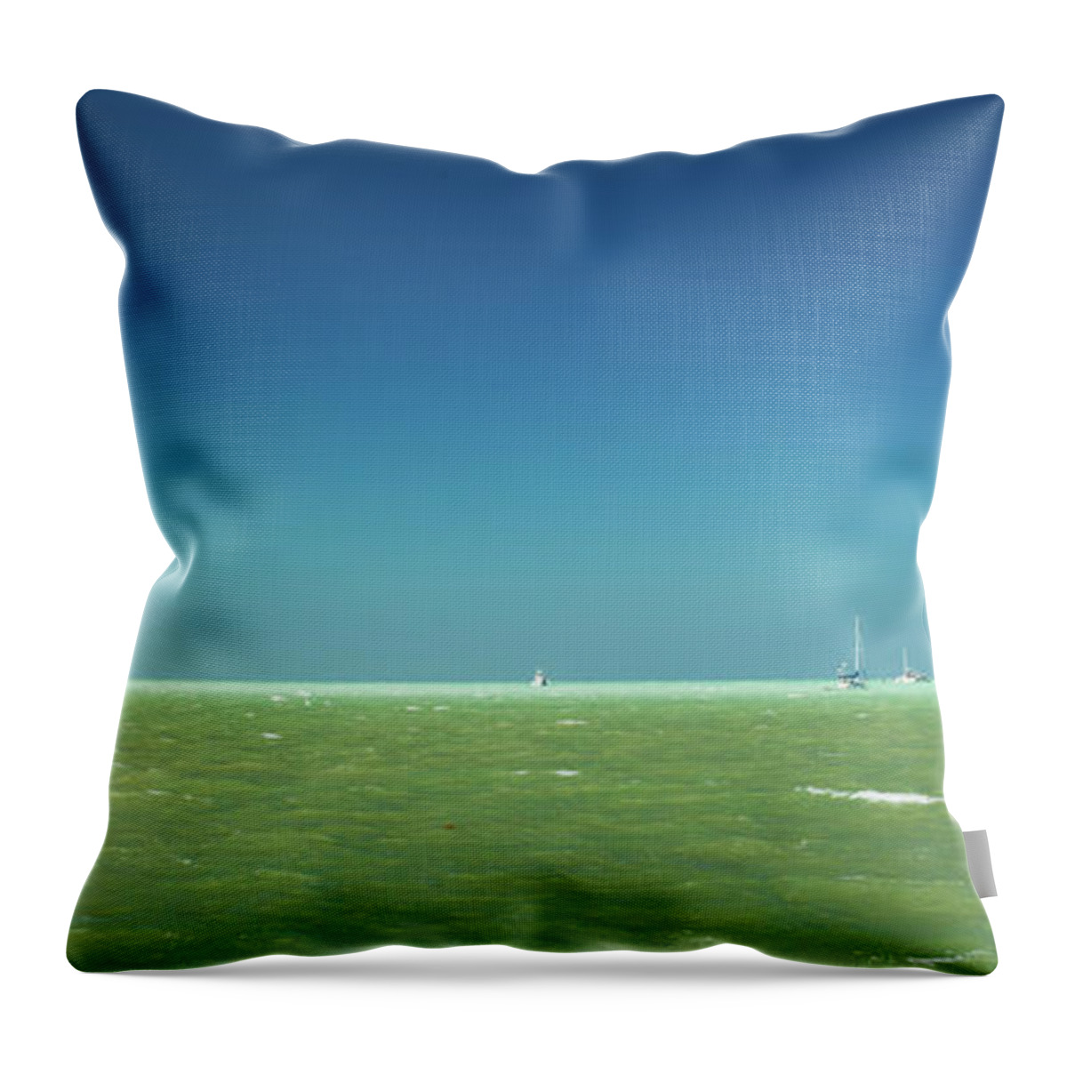 Sky Throw Pillow featuring the photograph A Windy Day on the Bay Islamorada Florida by Michelle Constantine