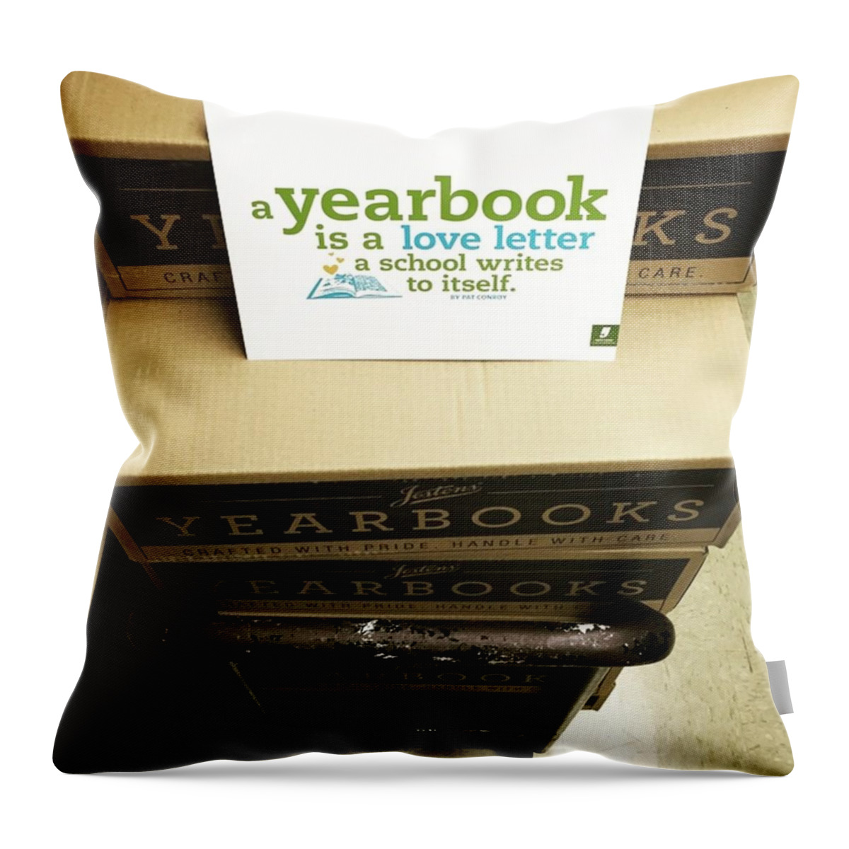 Yerd Throw Pillow featuring the photograph A Yearbook Is A Love Letter A School by Nancy Ingersoll