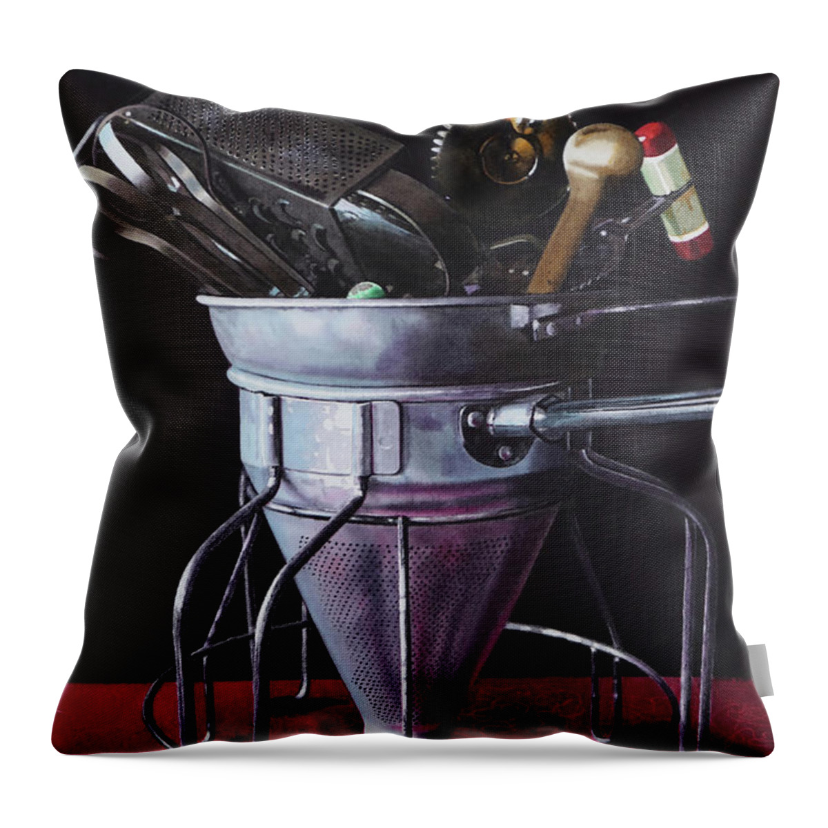 Kitchen Throw Pillow featuring the painting Abandoned by Denny Bond