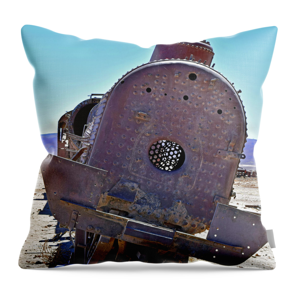 Train Throw Pillow featuring the photograph Abandoned by Sandy Taylor