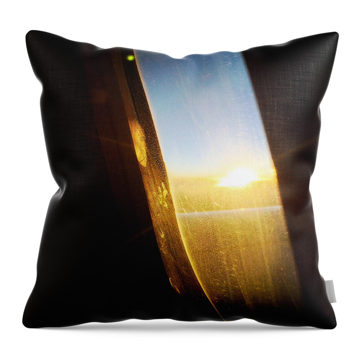 Plane Throw Pillow featuring the photograph Above the clouds 05 - Sun in the window by Matthias Hauser