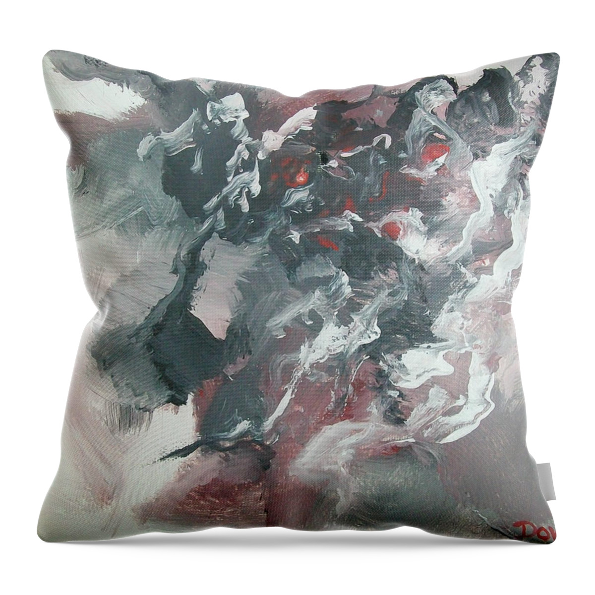 Abstract Art Throw Pillow featuring the painting Abstract #024 by Raymond Doward