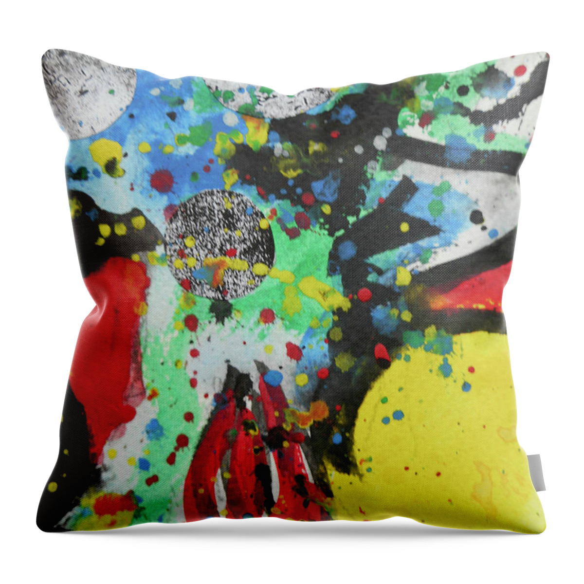 Katerina Stamatelos Throw Pillow featuring the painting Abstract-1 by Katerina Stamatelos