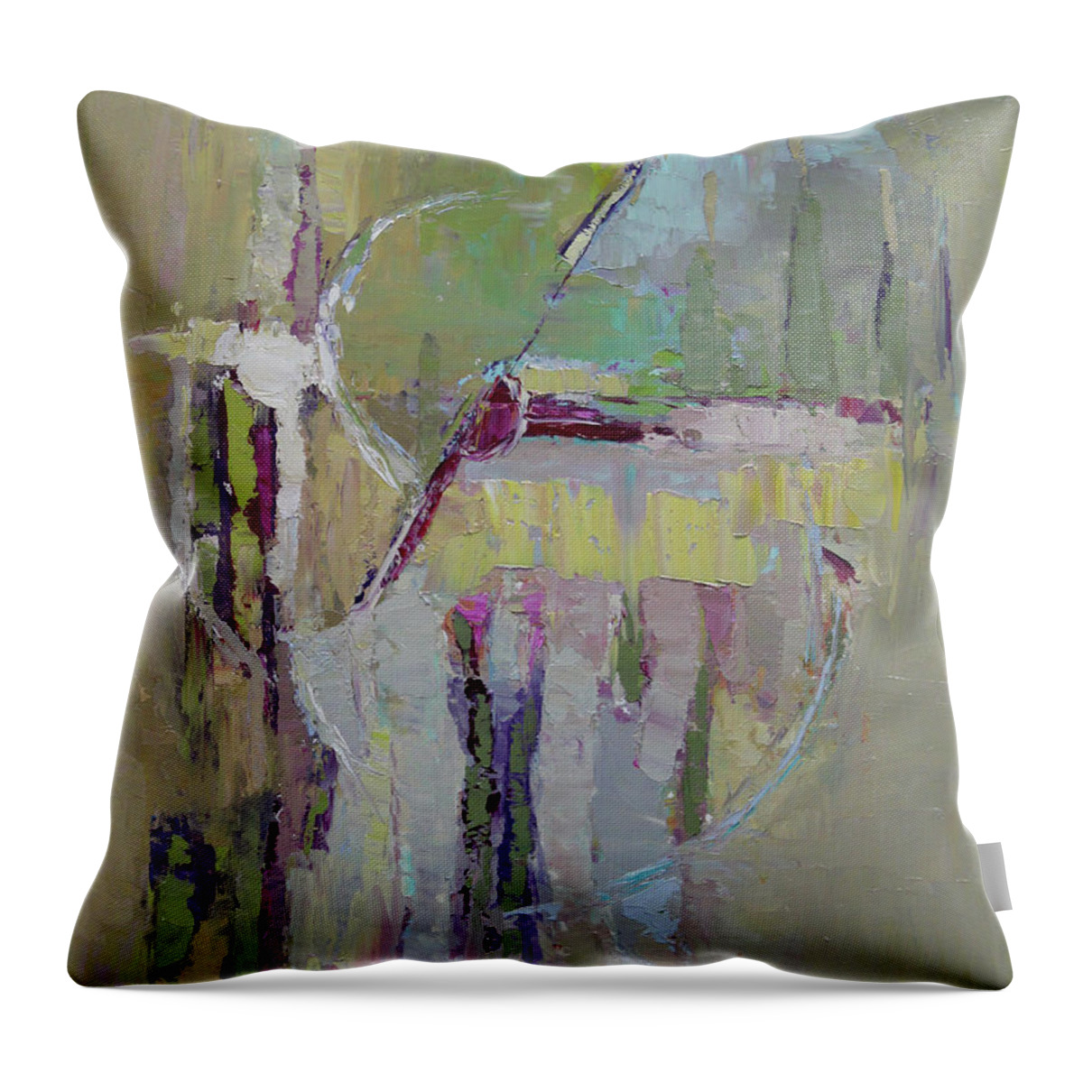 Abstract Throw Pillow featuring the painting Abstract 1809A by Becky Kim