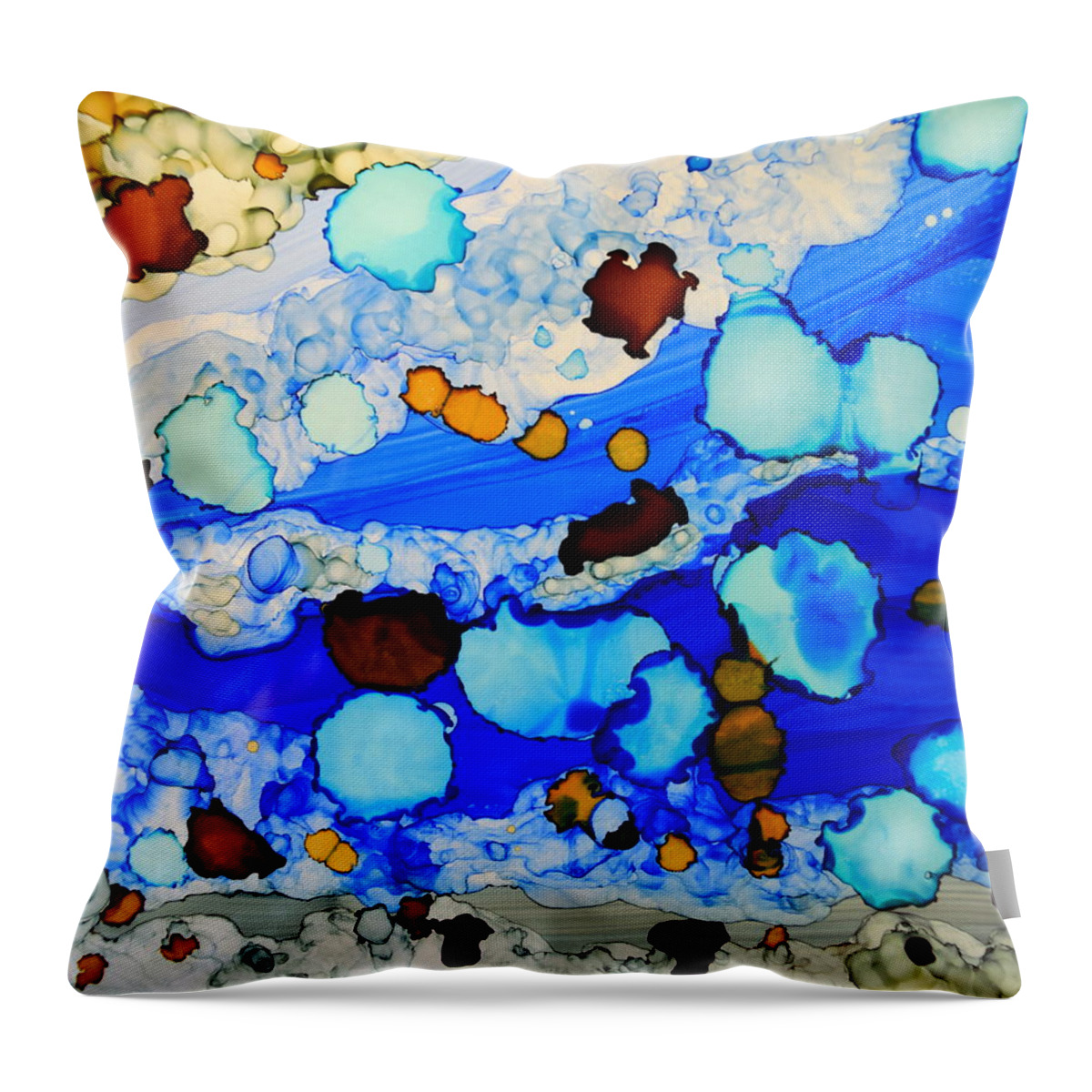 Abstract Throw Pillow featuring the painting Abstract 23 by Lucie Dumas