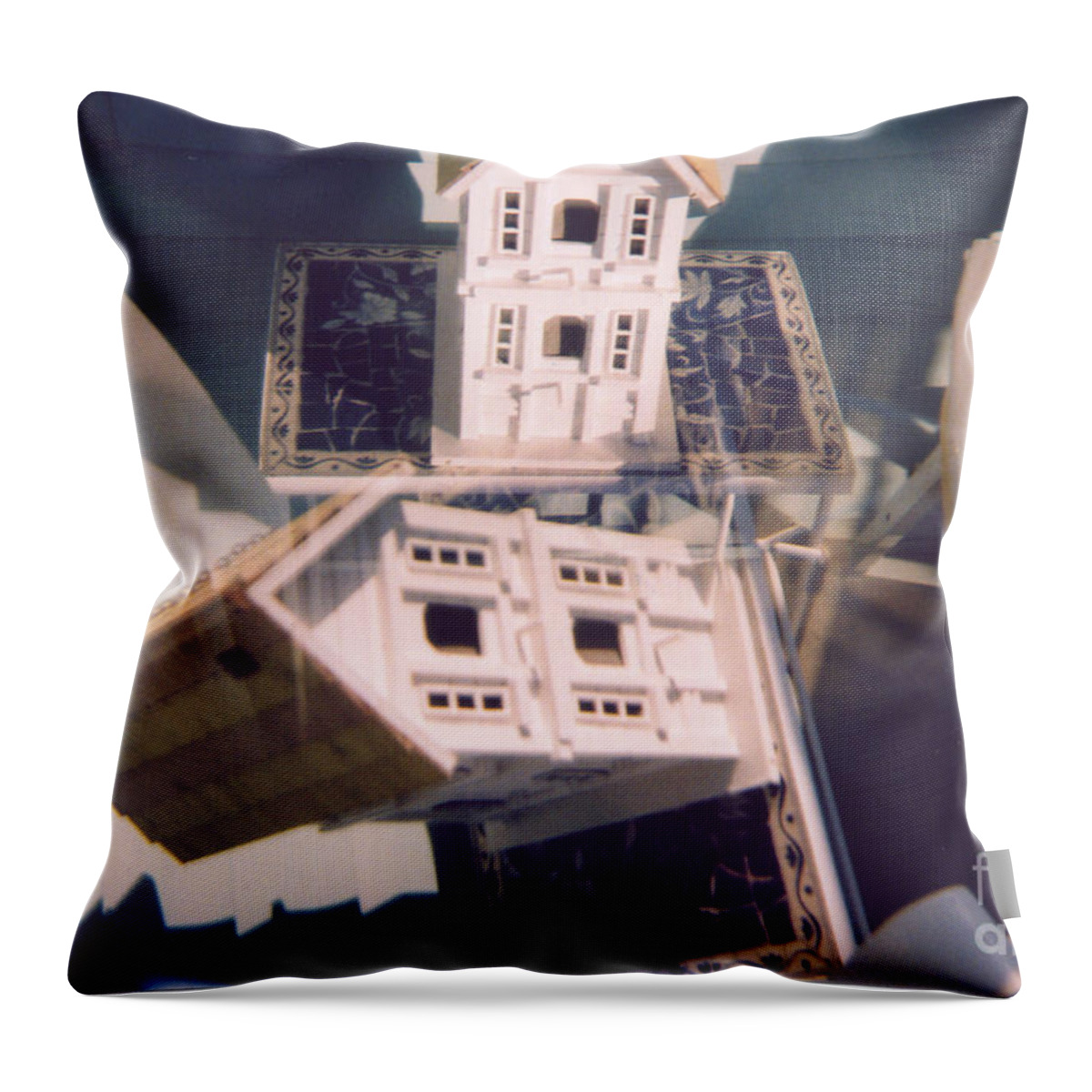 Throw Pillow featuring the photograph Abstract 3 Houses in the Sky by David Frederick