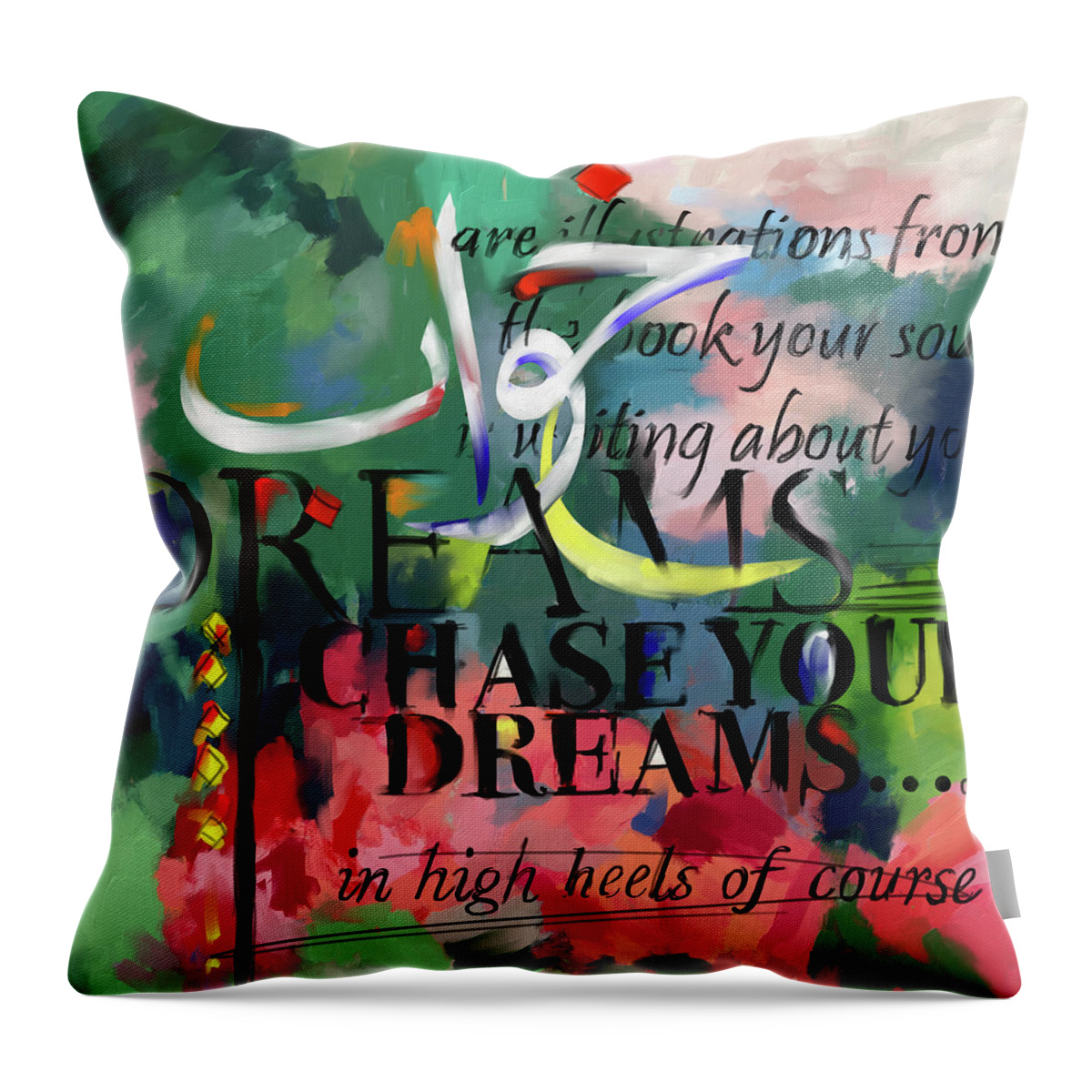 Abstract Art Throw Pillow featuring the painting Abstract 421.1 by Mawra Tahreem