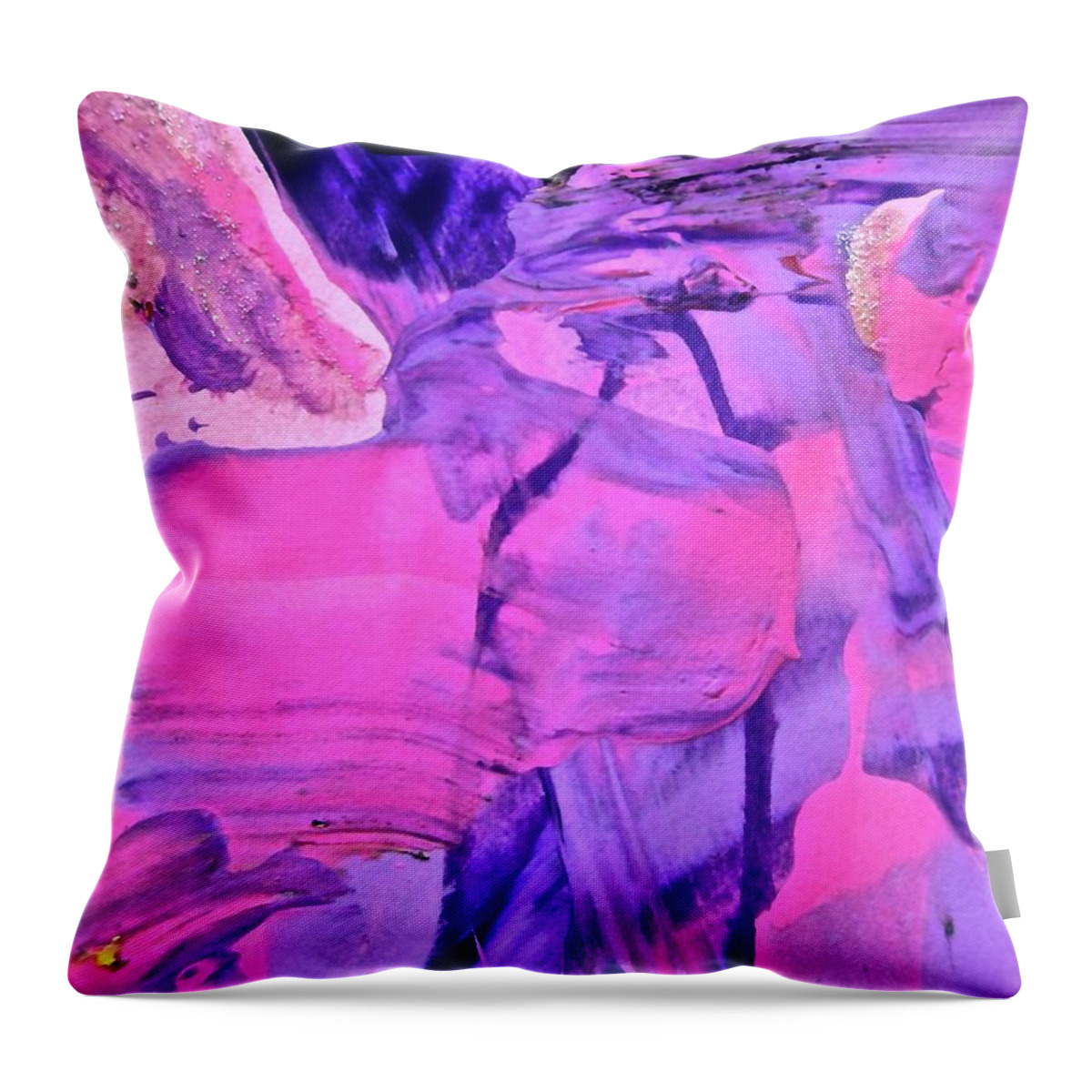 Pink Throw Pillow featuring the painting Abstract 6558 by Stephanie Moore