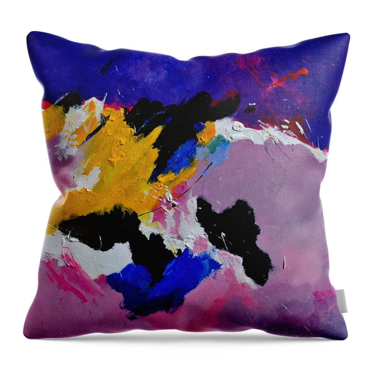 Abstract Throw Pillow featuring the painting Abstract 760170 by Pol Ledent
