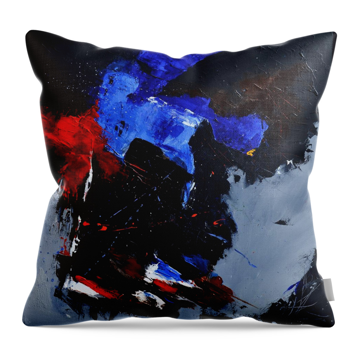 Abstract Throw Pillow featuring the painting Abstract 8811501 by Pol Ledent