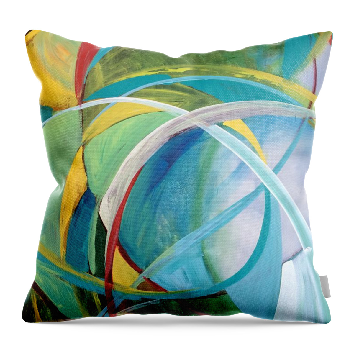 Abstract Throw Pillow featuring the painting Abstract #9 by Sandra Dee