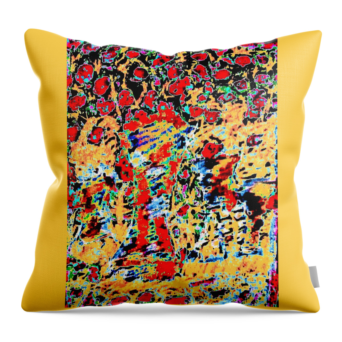 Abstract/ Floral Tree Forest 6 Throw Pillow featuring the pastel Abstract/ A Floral Tree Forest 6 by Brenae Cochran