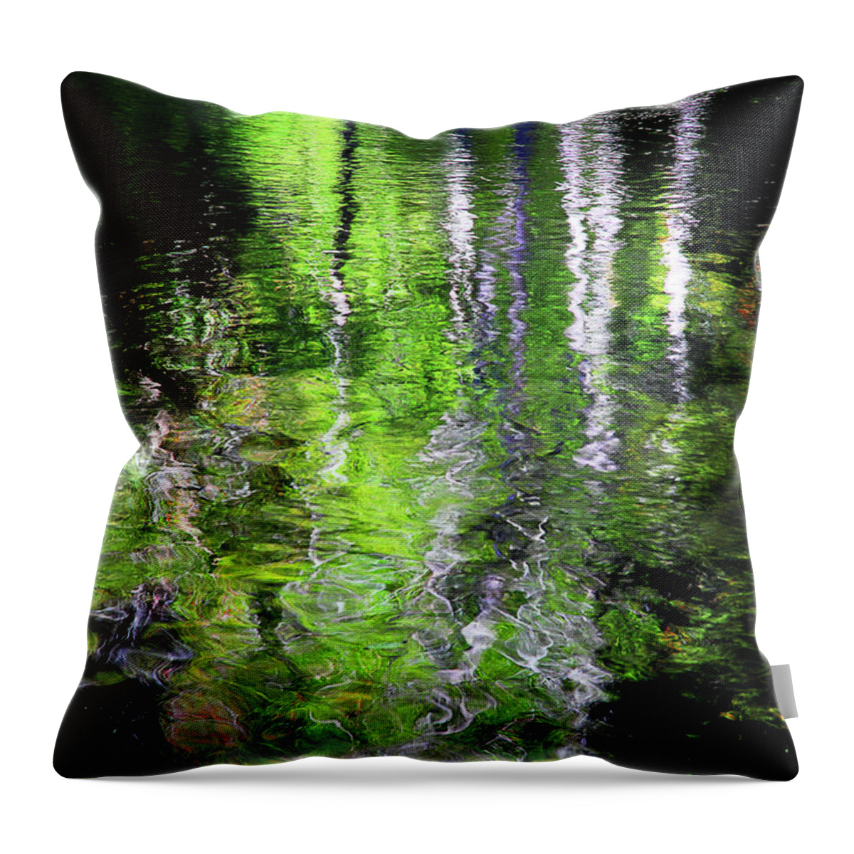 Abstract Throw Pillow featuring the photograph Abstract Along The Stream by Mike Eingle