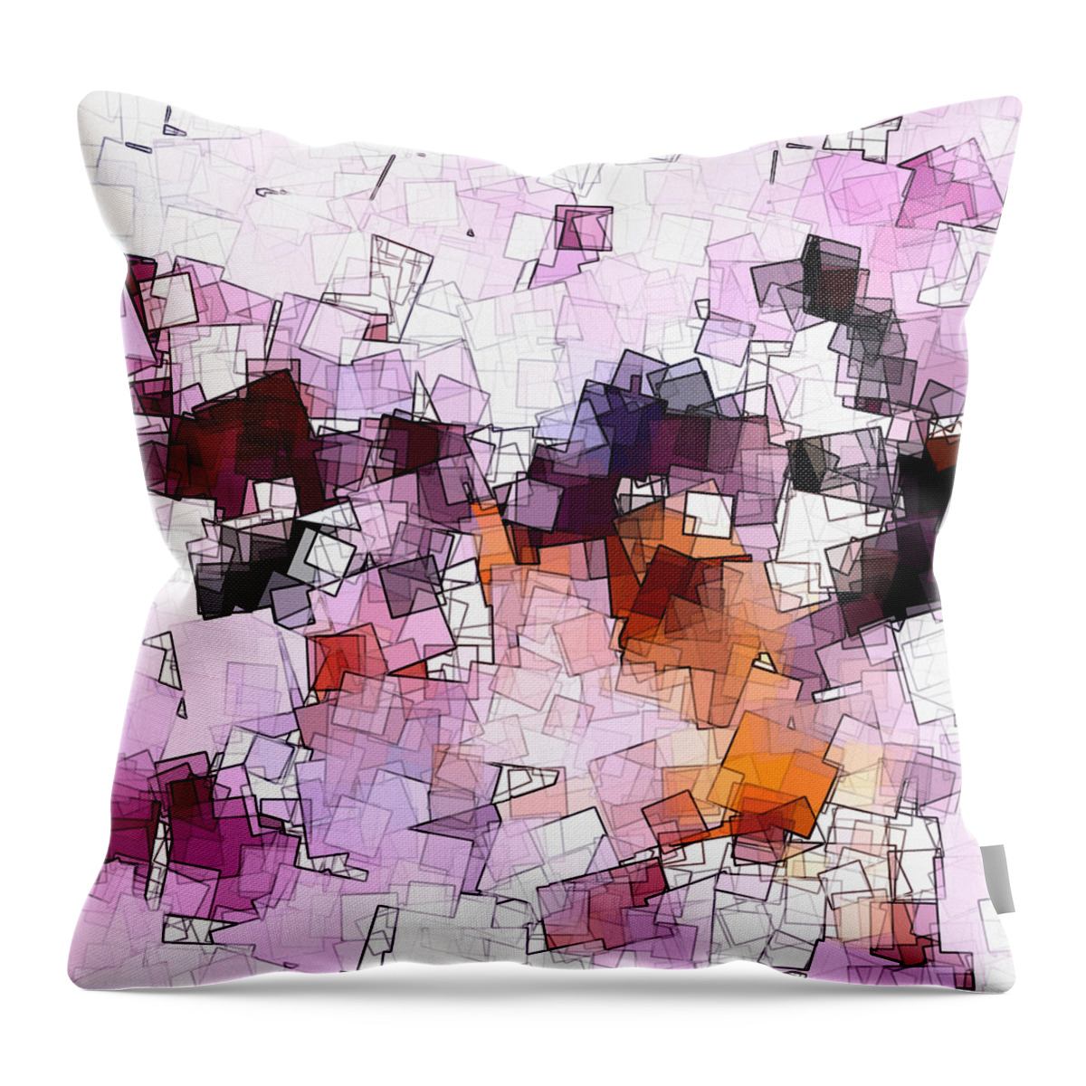 Geometric Abstraction Throw Pillow featuring the digital art Abstract and Minimalist Art Made of Geometric Shapes by Inspirowl Design