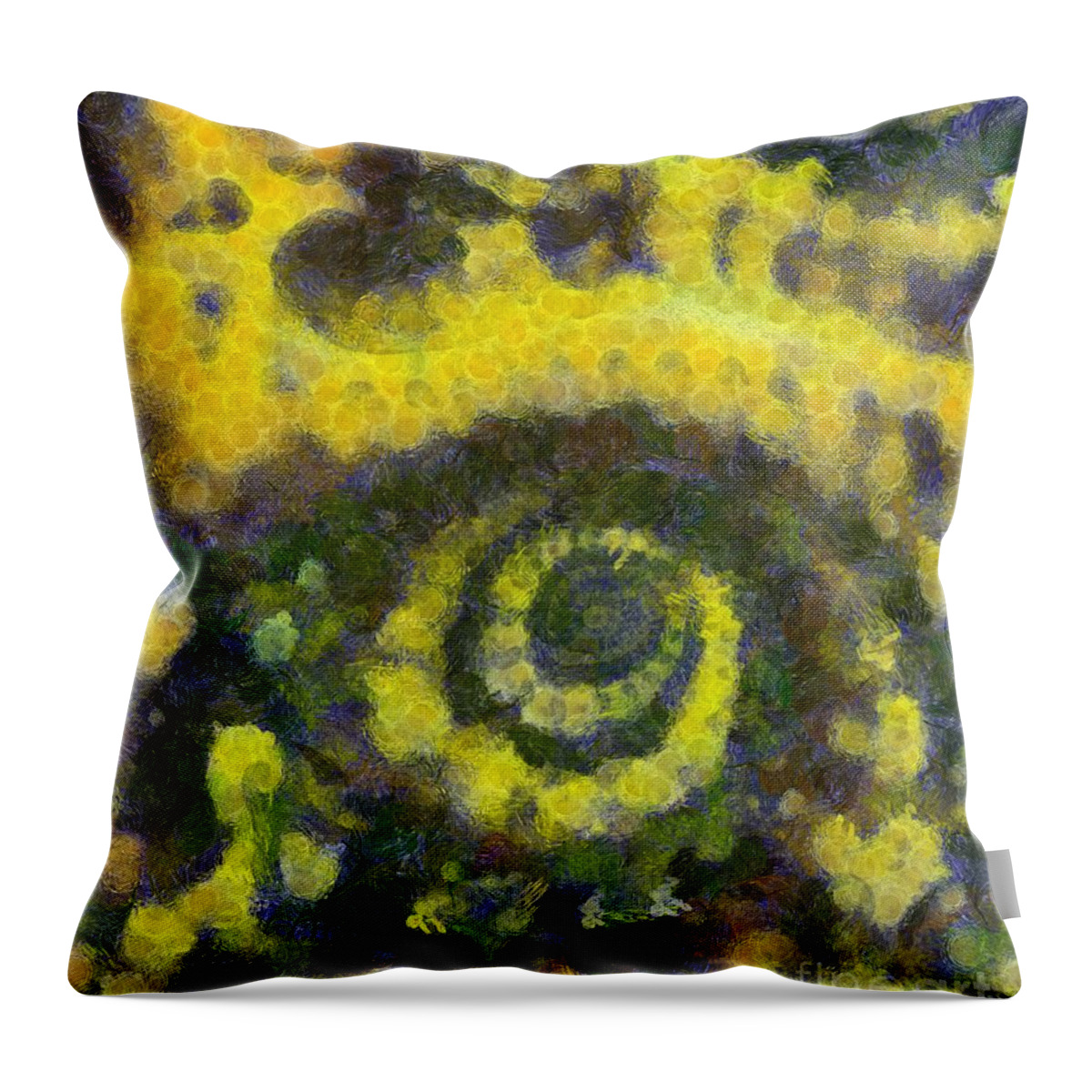 Painting Throw Pillow featuring the painting Abstract Art by Tito. Sunflower by Esoterica Art Agency