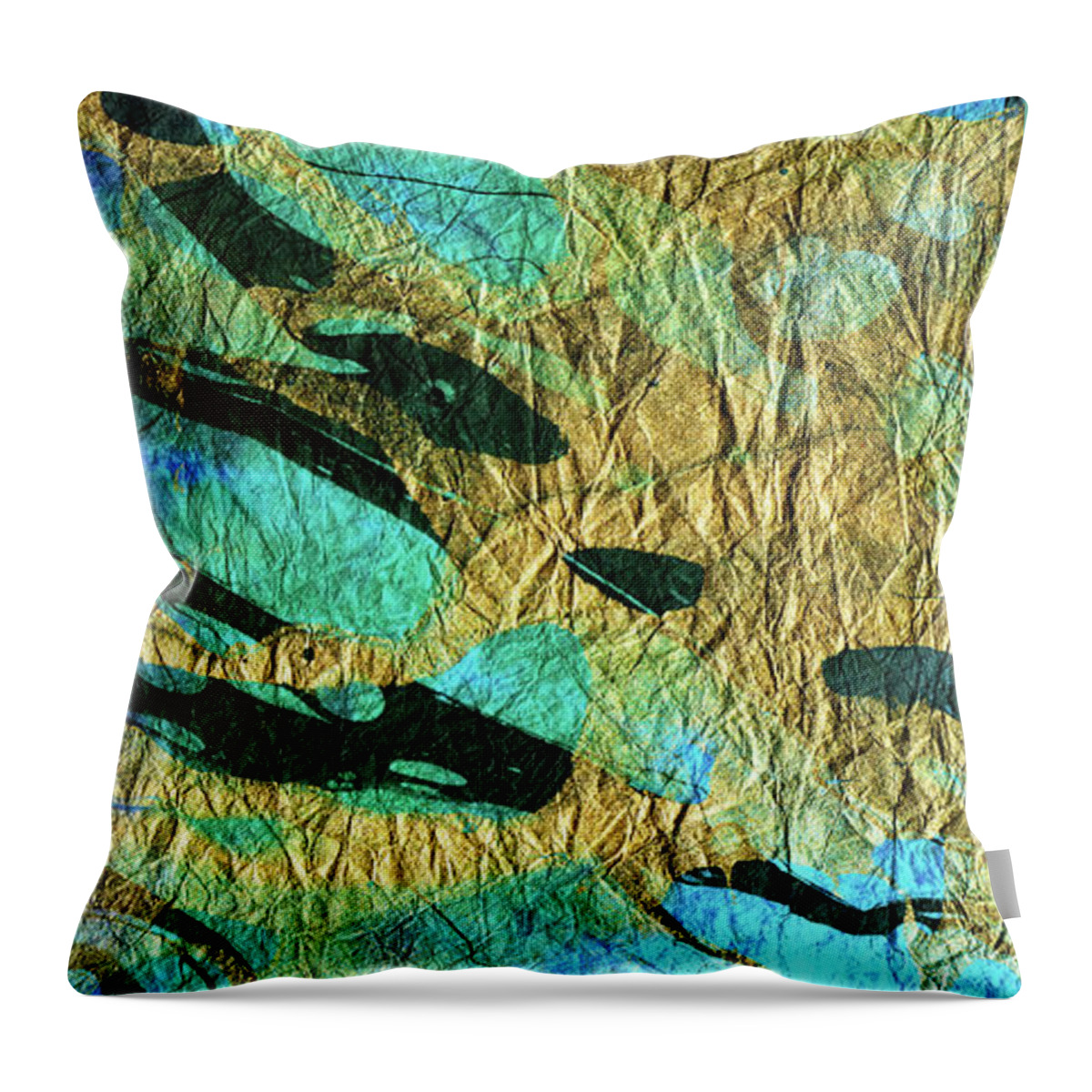 Abstract Throw Pillow featuring the painting Abstract Art - Deeper Visions 3 - Sharon Cummings by Sharon Cummings