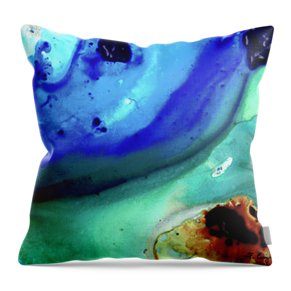 Abstract Art Throw Pillow featuring the painting Abstract Art - Making Waves - Sharon Cummings by Sharon Cummings