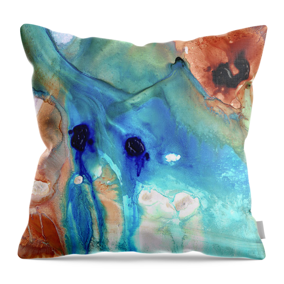 Abstract Art Throw Pillow featuring the painting Abstract Art - The Journey Home - Sharon Cummings by Sharon Cummings